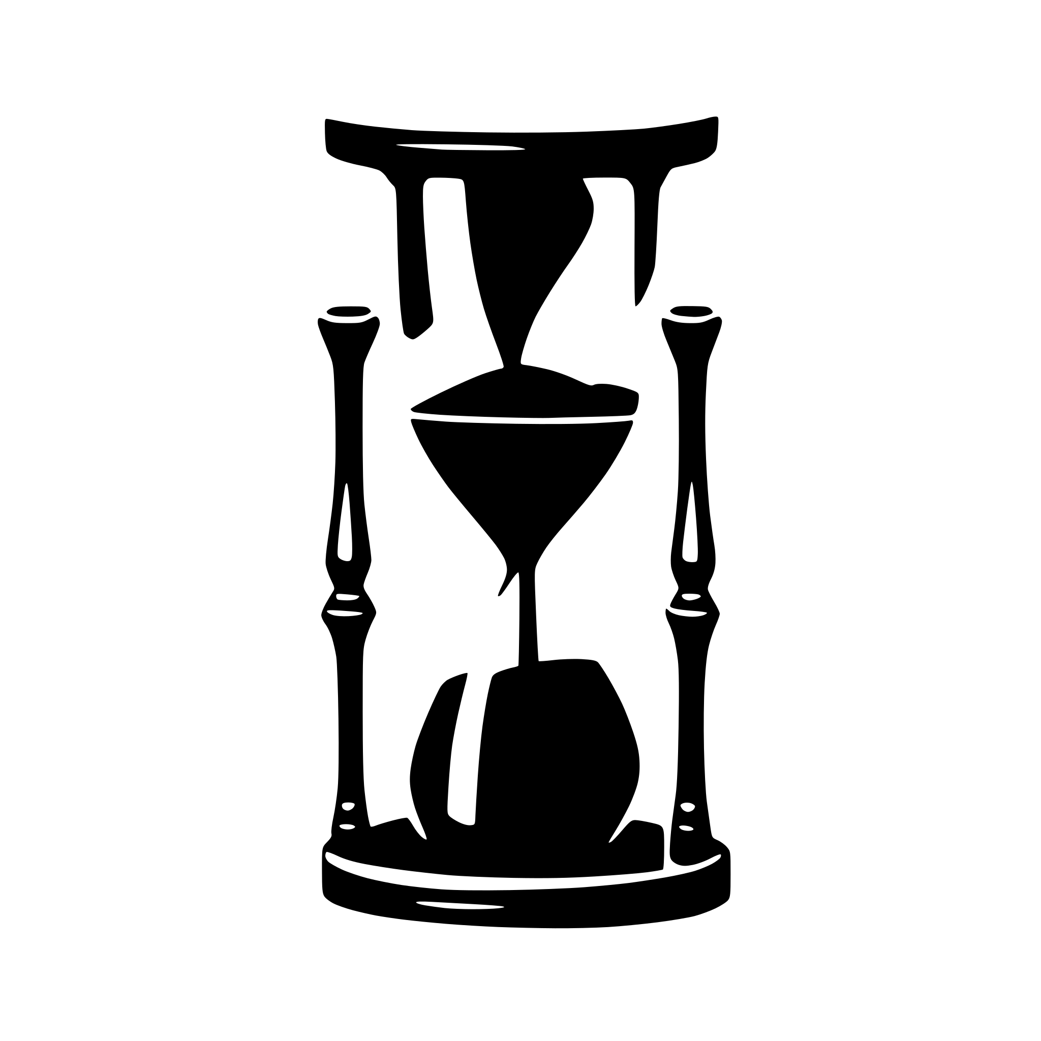 AI-generated SVG of 'hourglass filled with black sand'