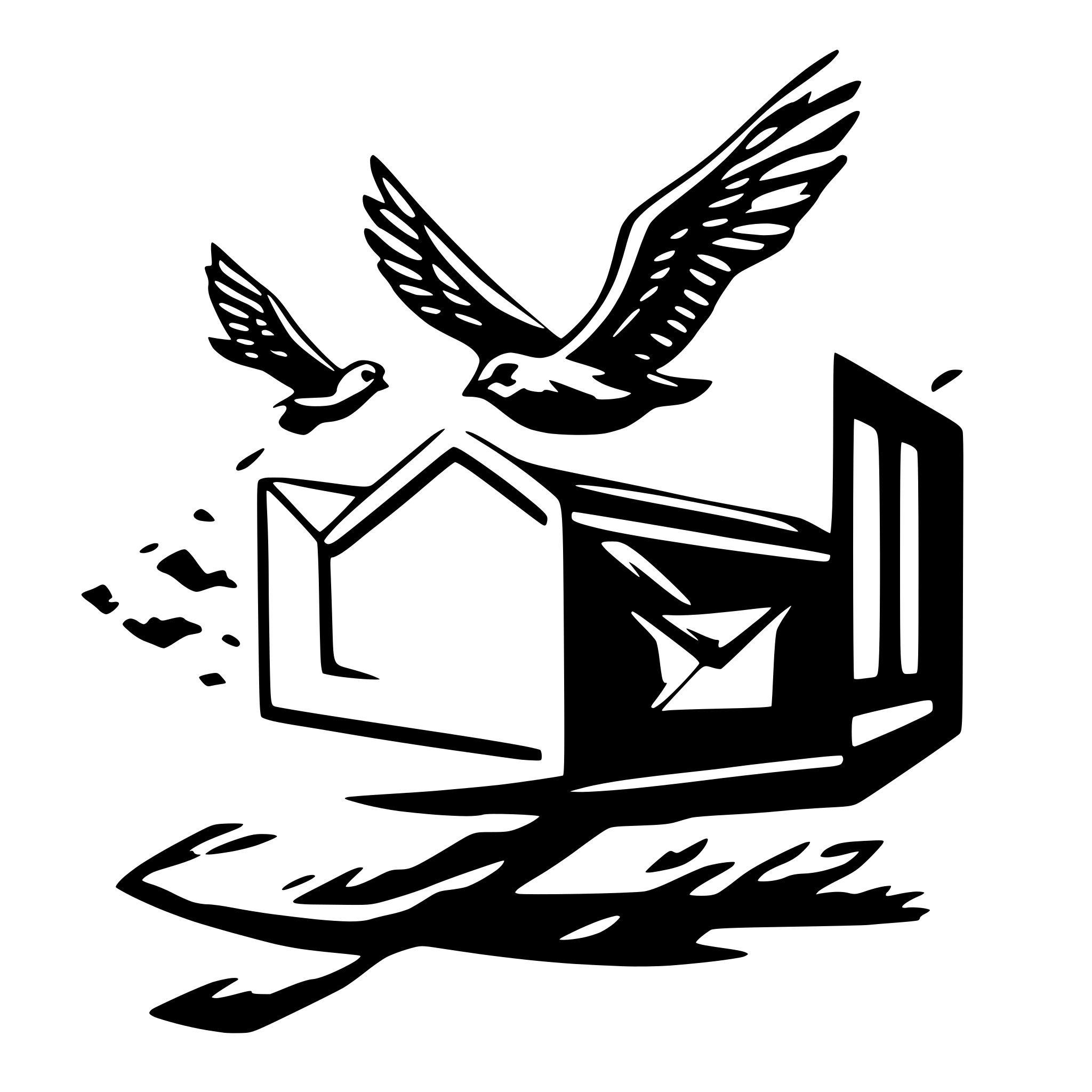 AI-generated SVG of 'e-mail flying away'