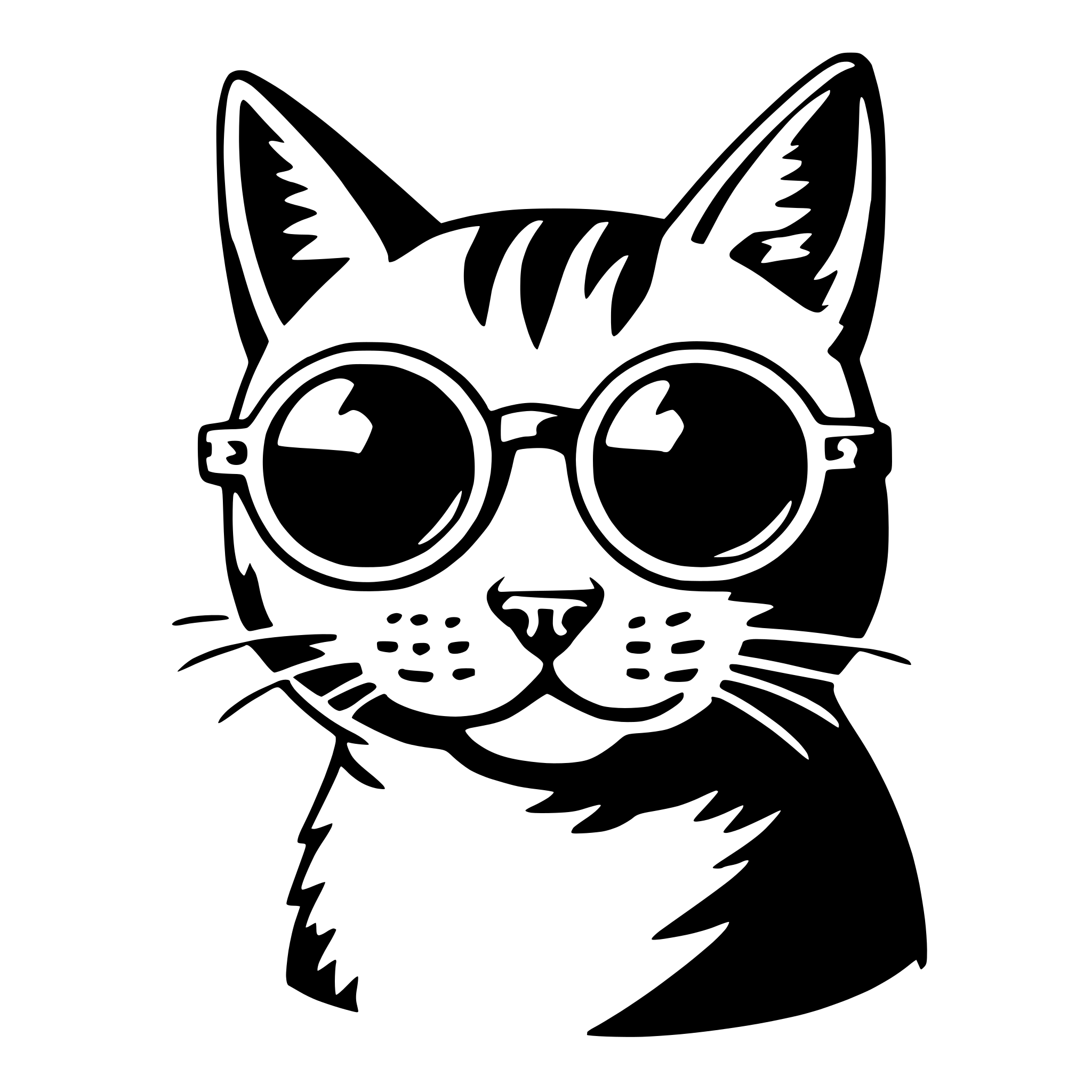 AI-generated SVG of a cat wearing sunglasses