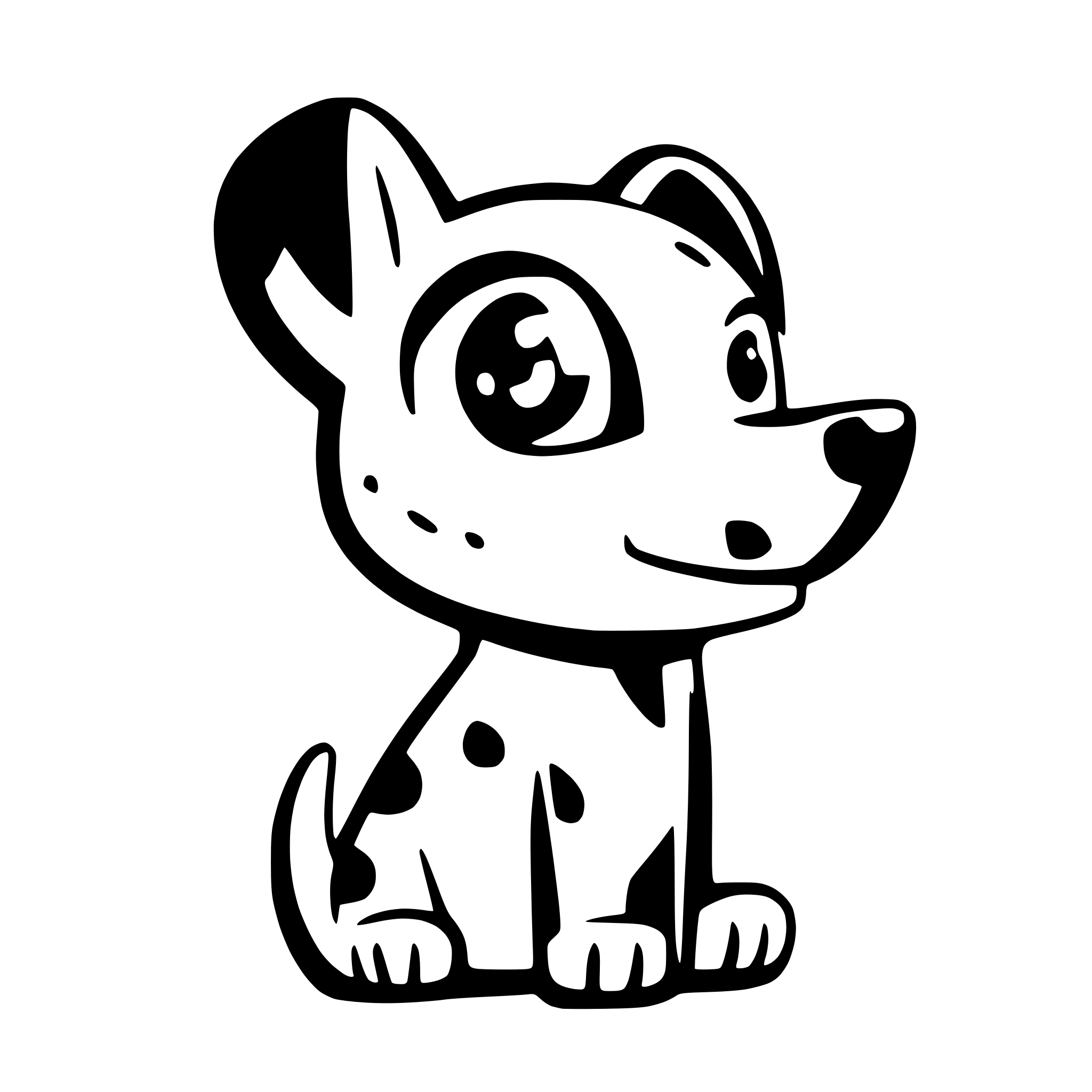 AI-generated SVG of a draw a dog with a big nose