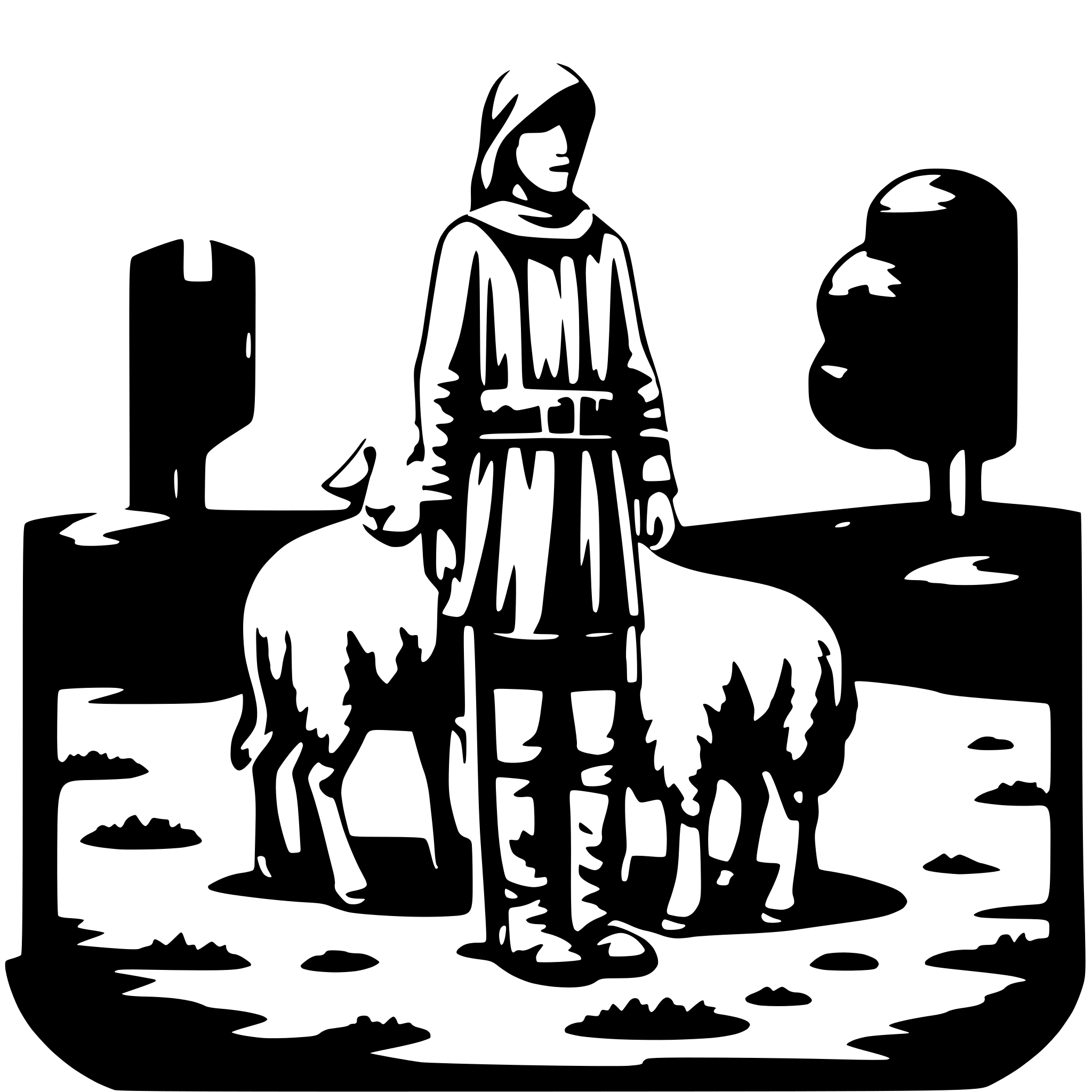 AI-generated SVG of 'faceless shepherd with sheep'