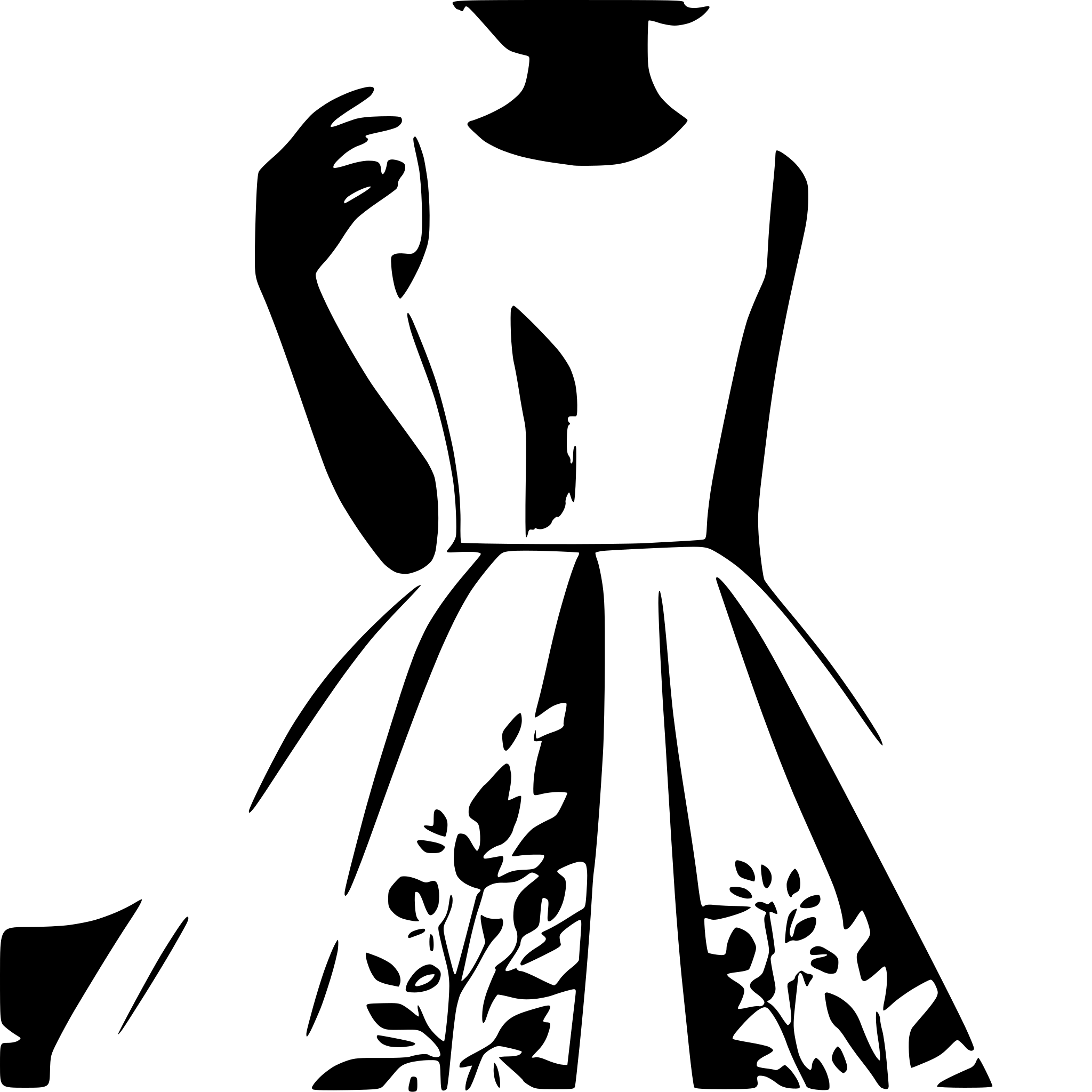 AI-generated SVG of a fashion creater dress with a big skirt without a person