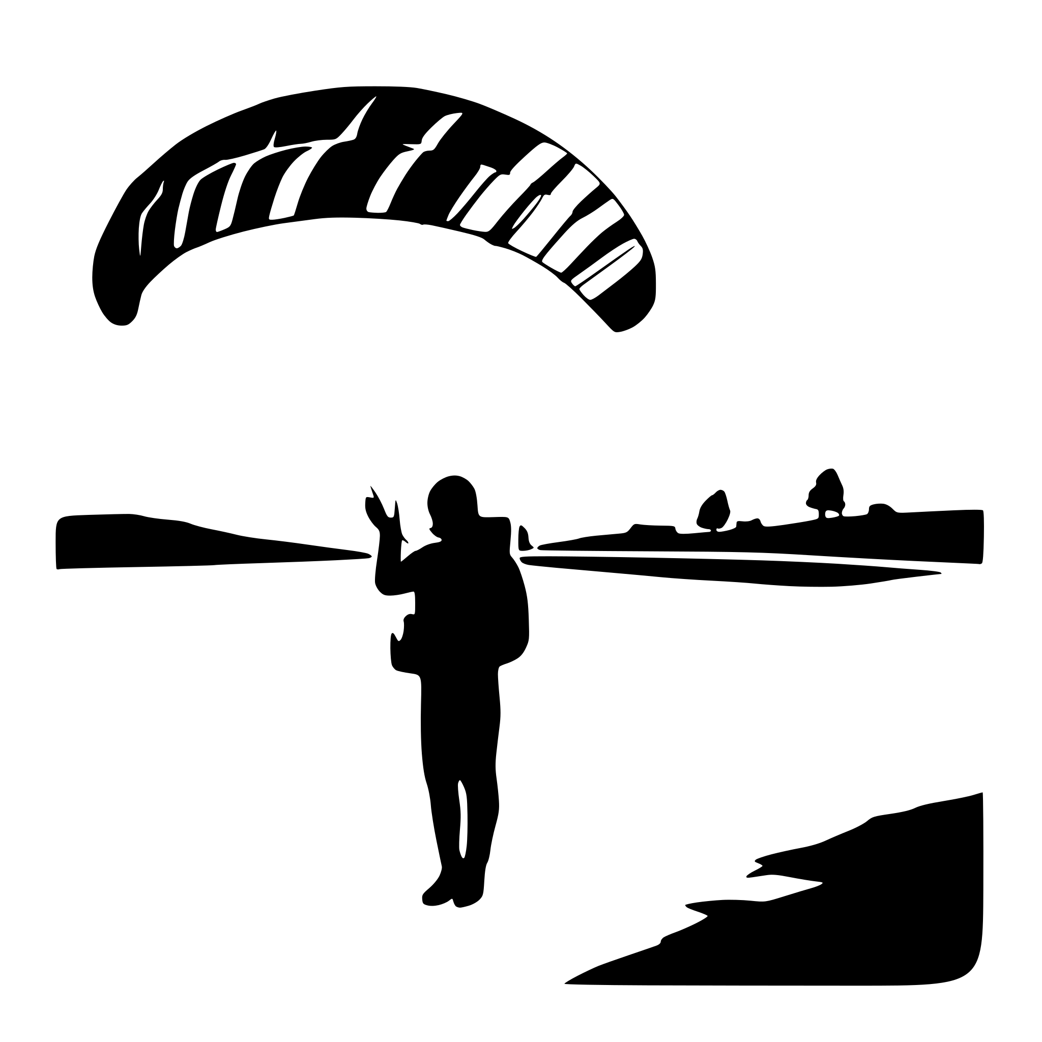 AI-generated SVG of a paragliding; one man