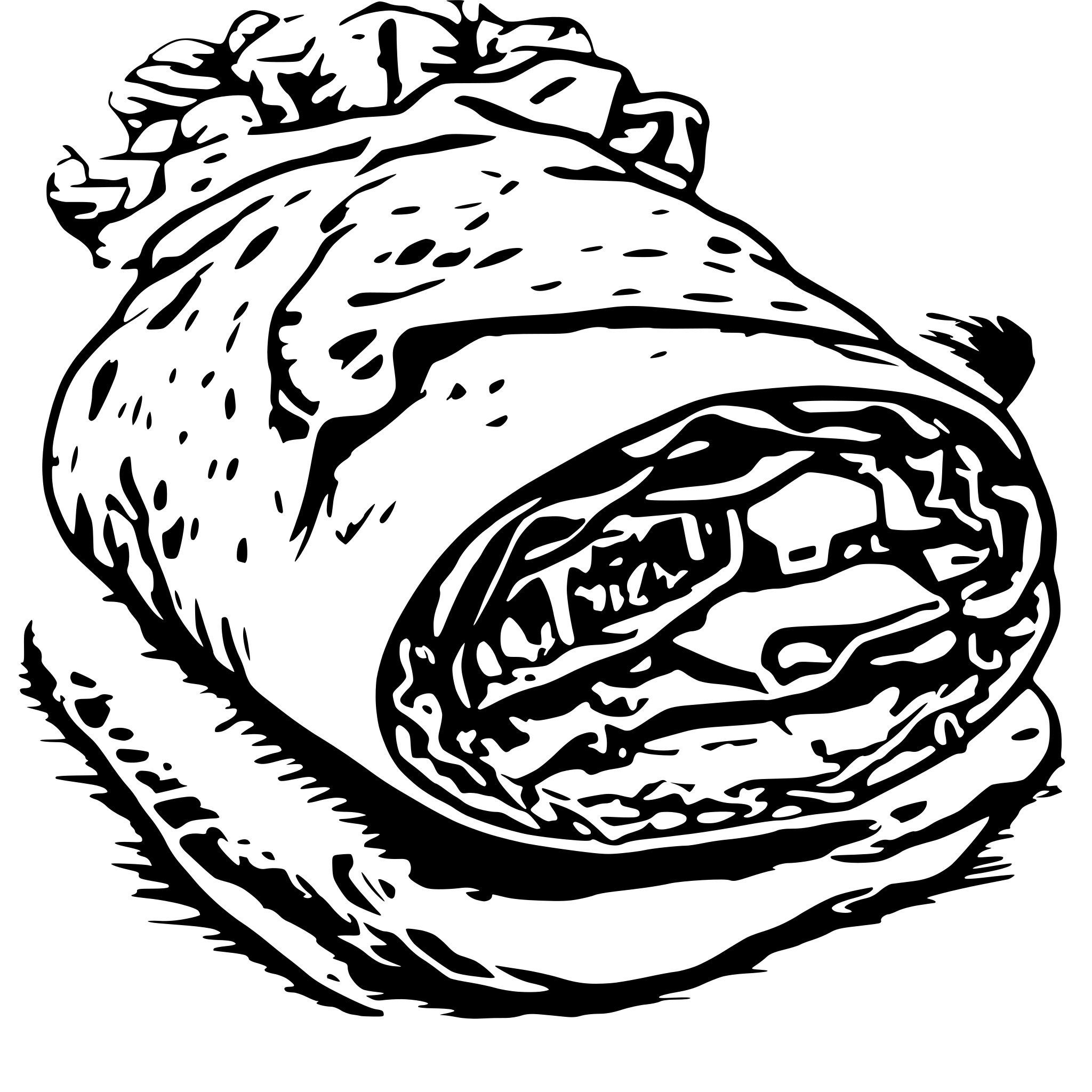 AI-generated SVG of 'Bacon egg potato breakfast burrito'