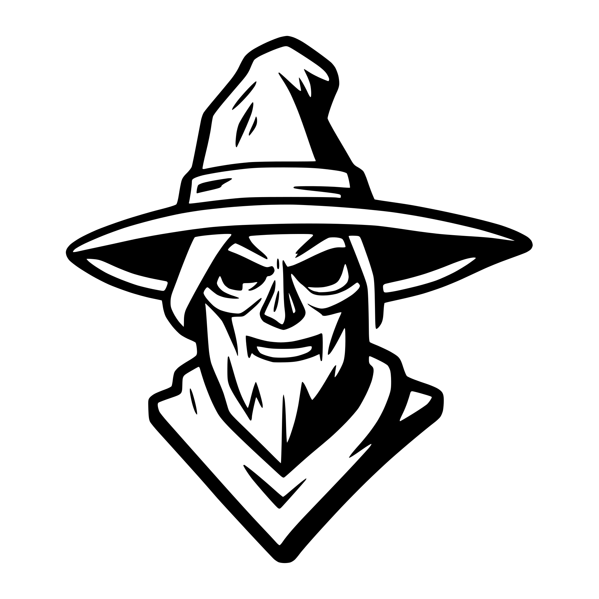 AI-generated SVG of 'skeleton wizard head logo'