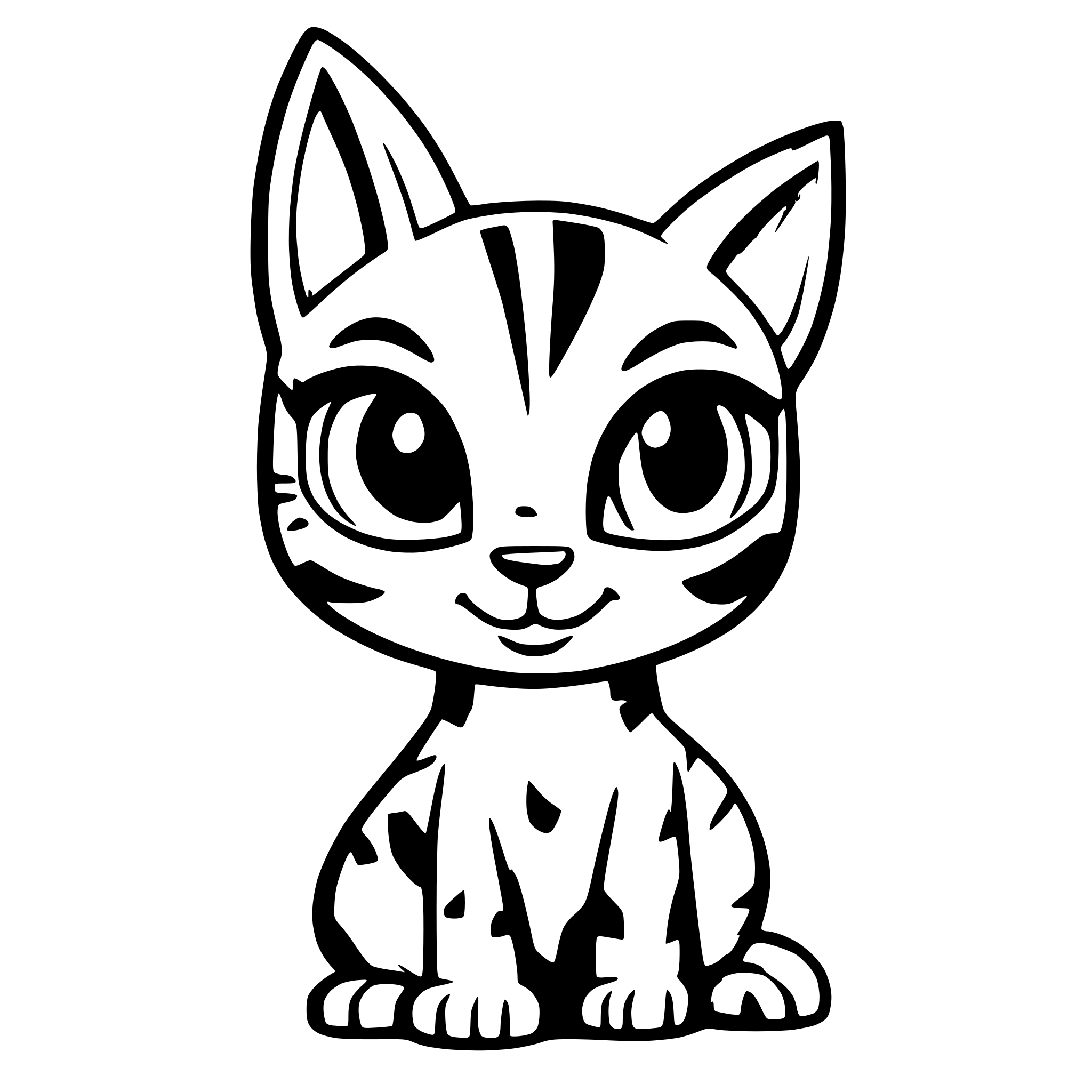 AI-generated SVG of a cat from shrek big eyes