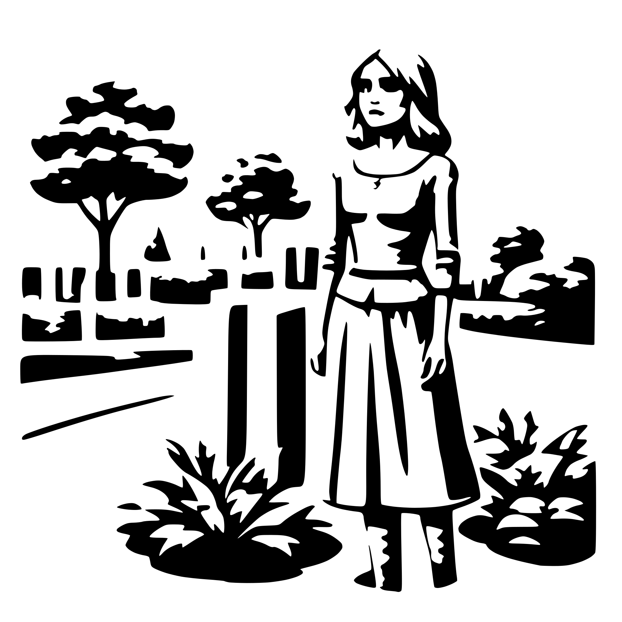AI-generated SVG of 'A sad lady standing in a garden'
