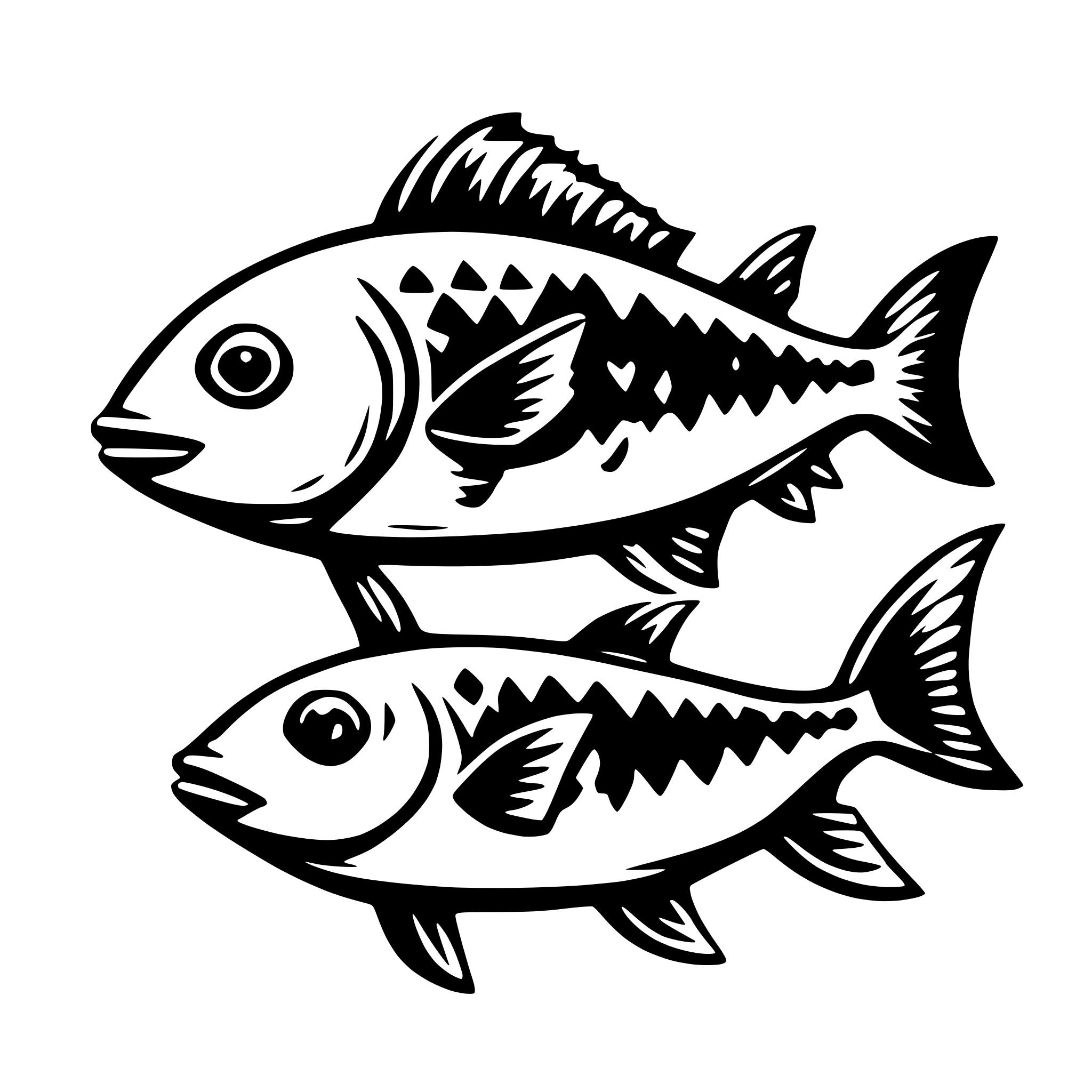 AI-generated SVG of a fishes