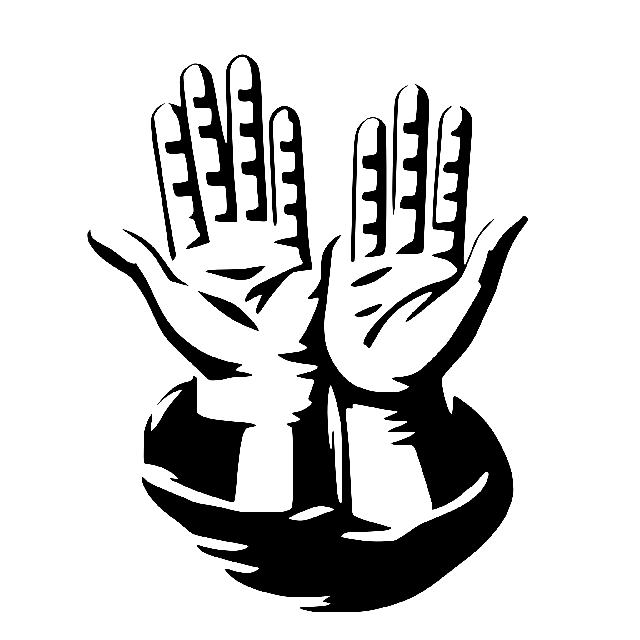 AI-generated SVG of 'two open hands'