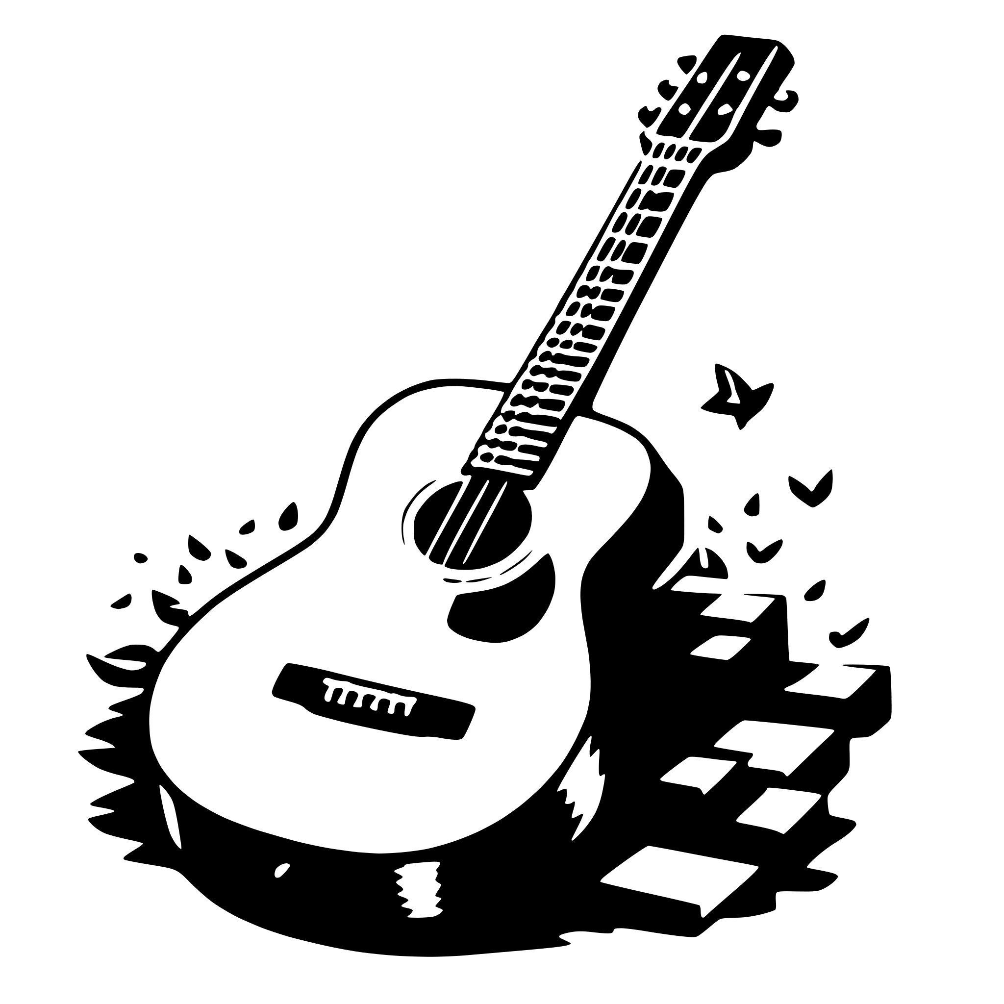 AI-generated SVG of a guitar and notes