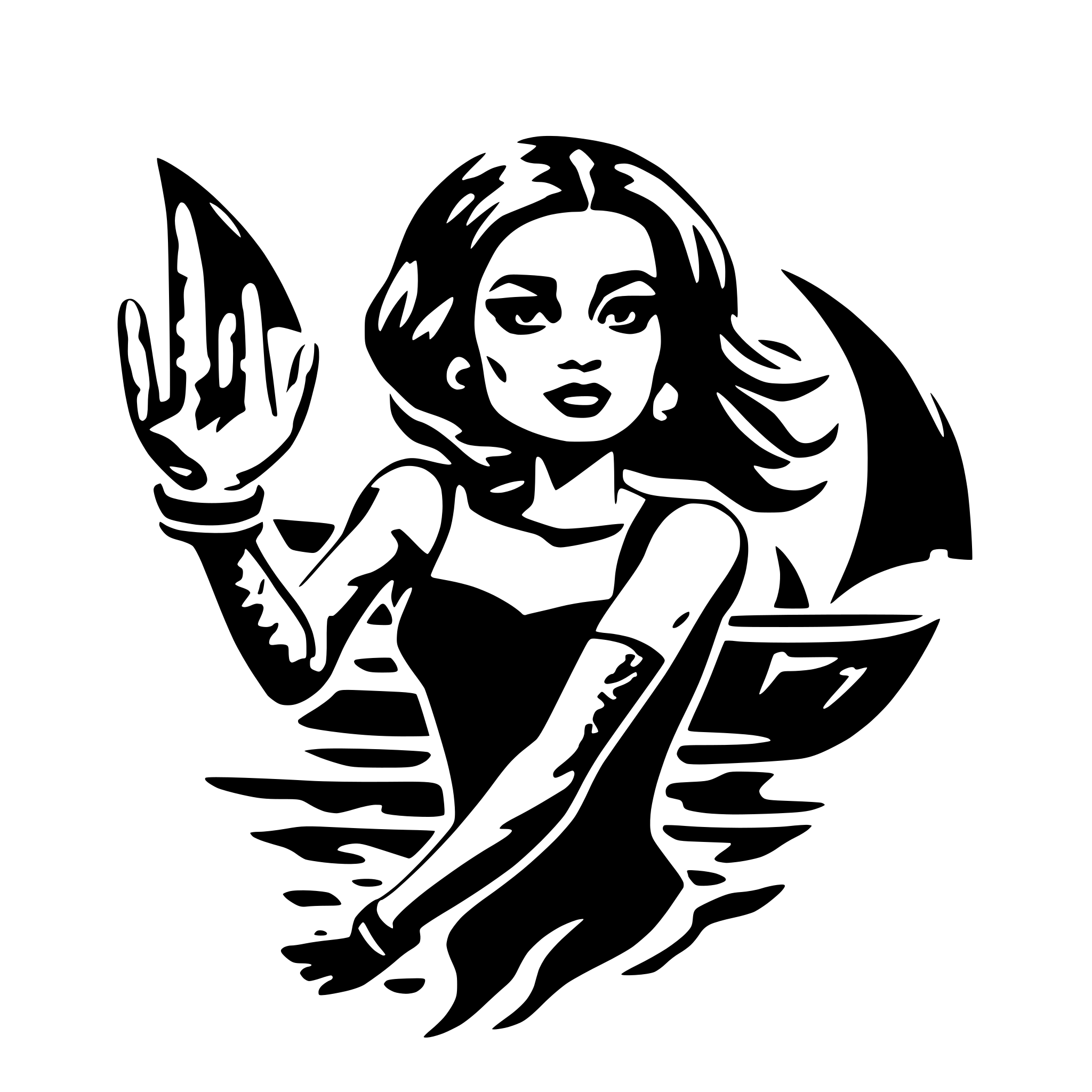 AI-generated SVG of 'Old school tattoo diving  girl'
