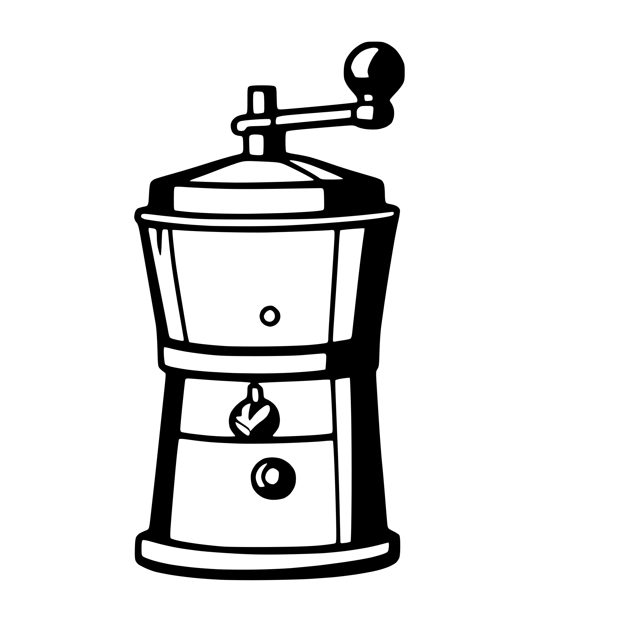 AI-generated SVG of 'funny looking coffee grinder'