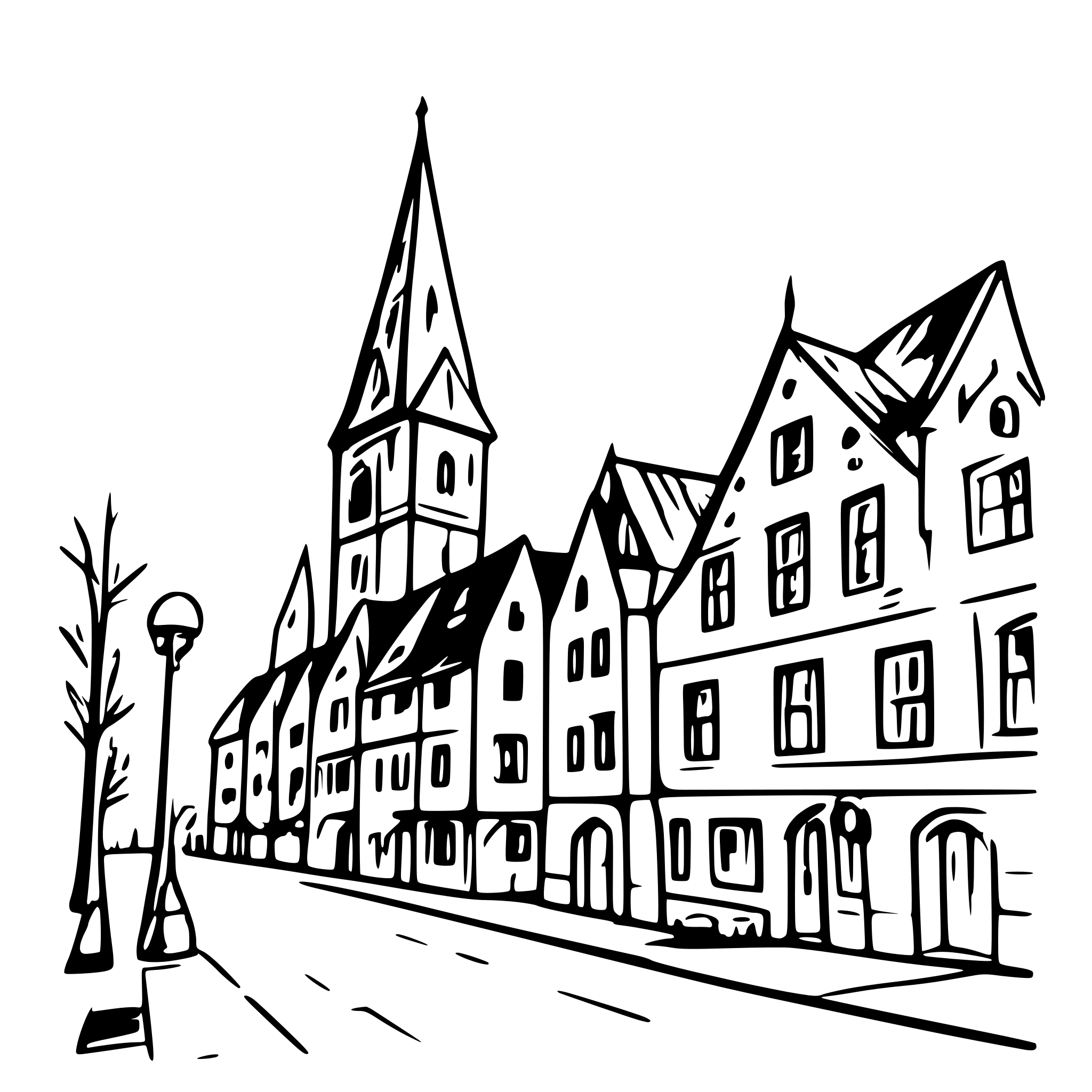 AI-generated SVG of a City of Ulm, Germany in 1879, with classic buildings and small-town atmosphere in the 19th century