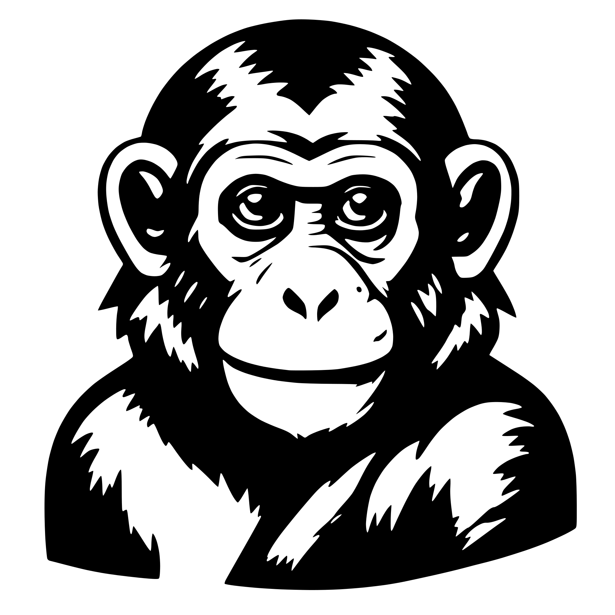 AI-generated SVG of 'monkey'