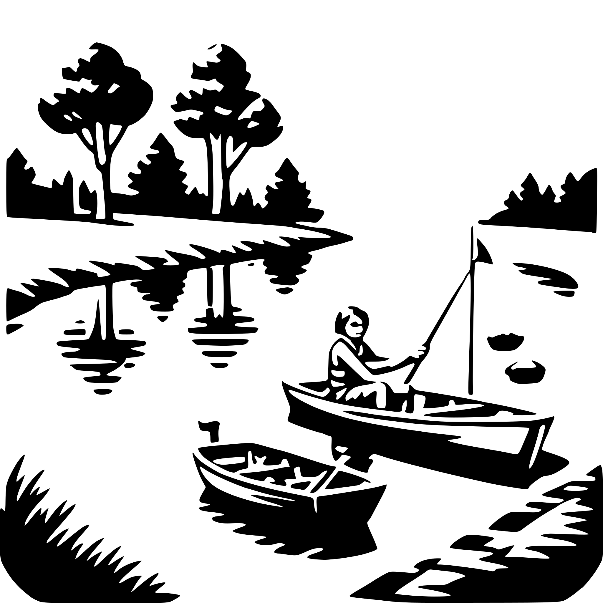 AI-generated SVG of 'river fishing camp'