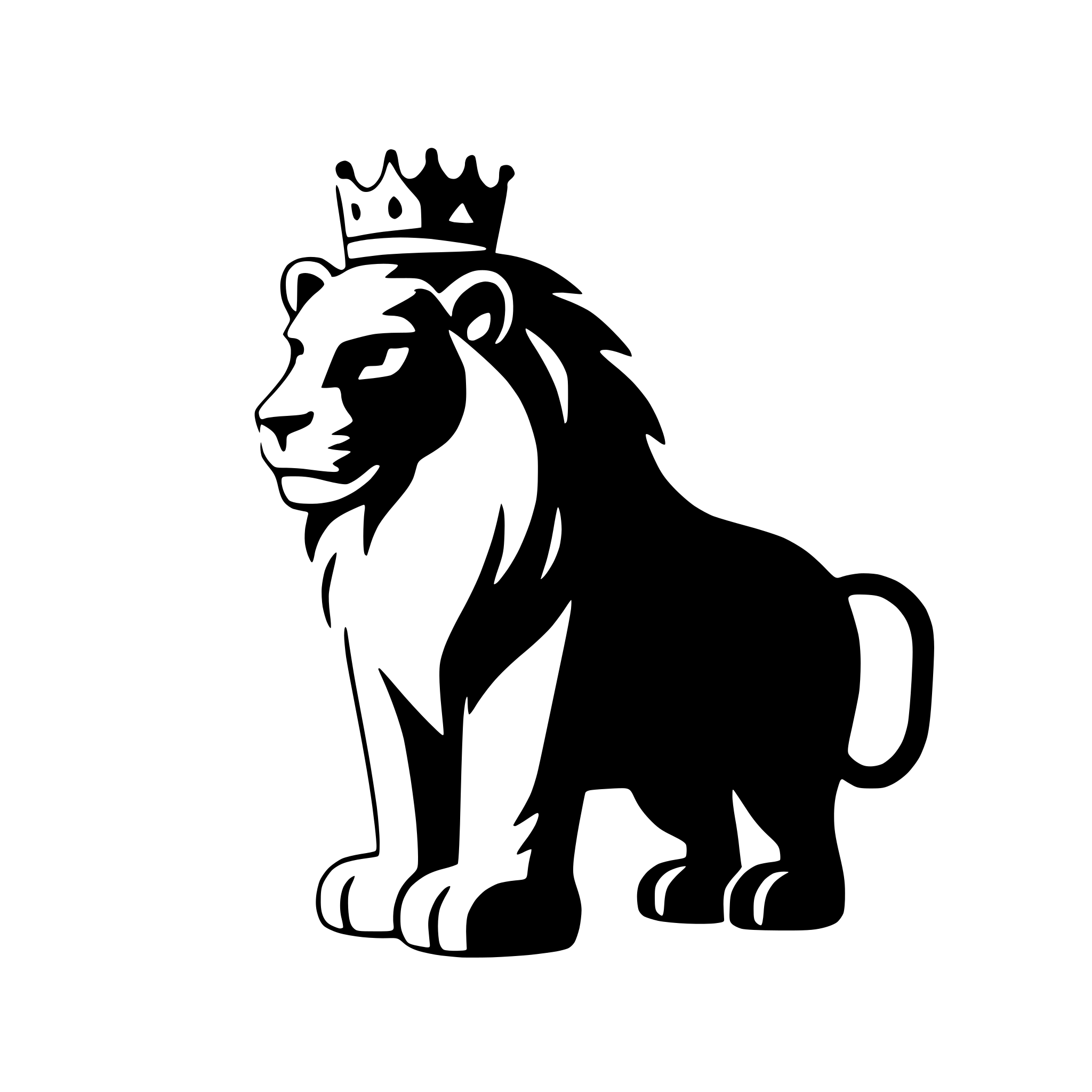 AI-generated SVG of 'lion with a crown'