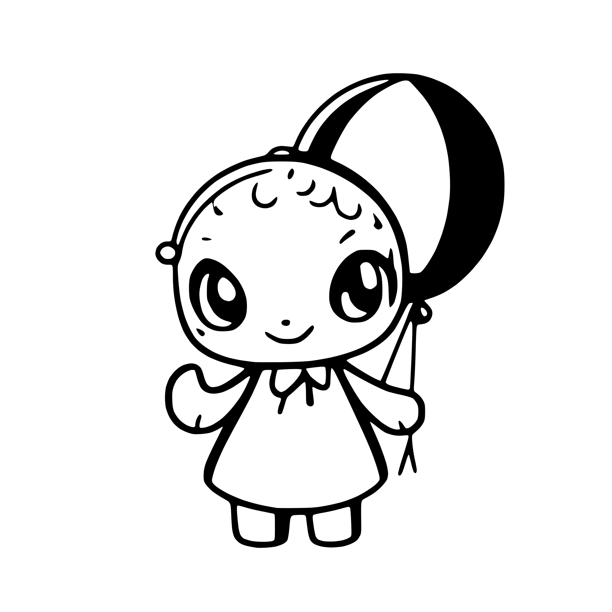 AI-generated SVG of 'cute octopus holding balloons'