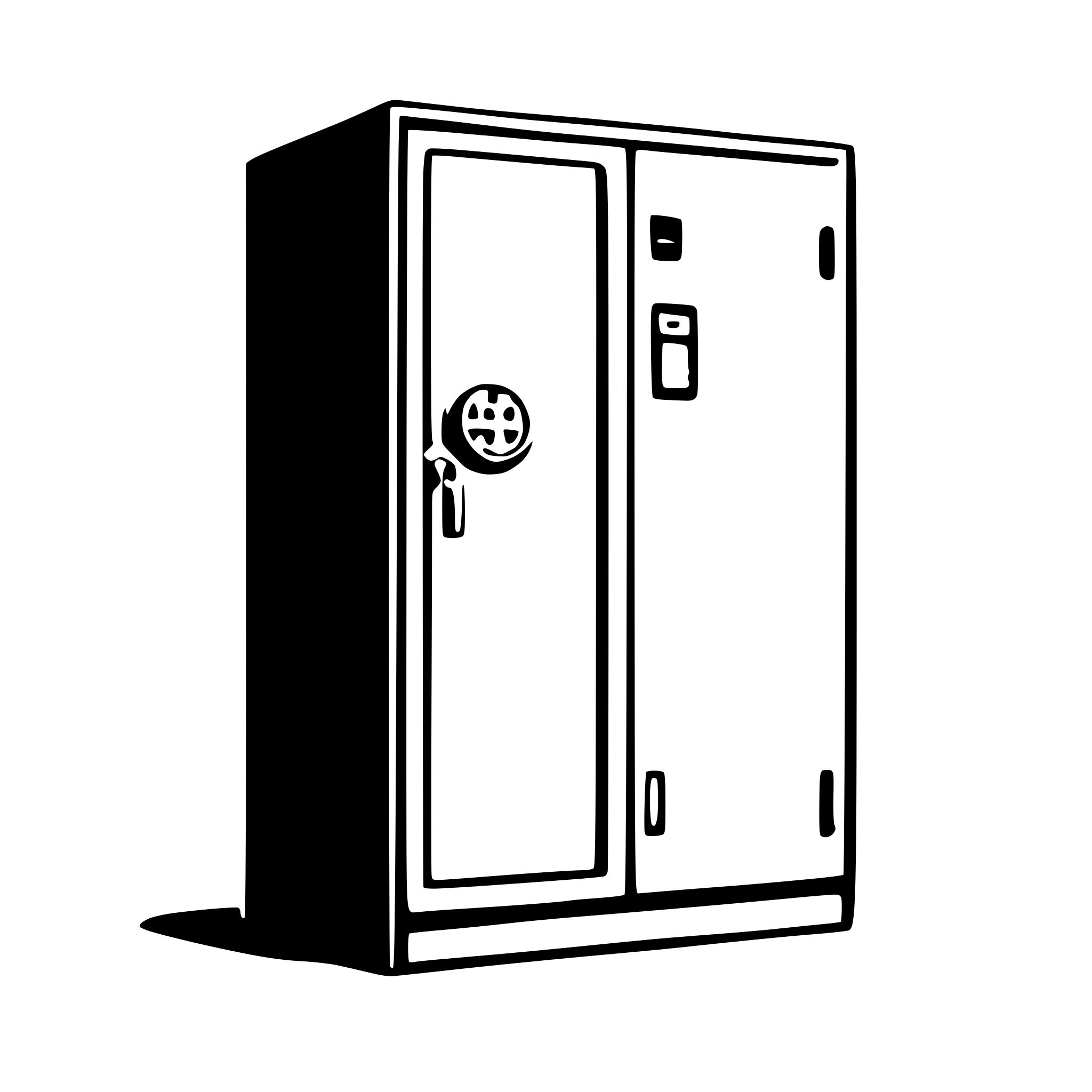 AI-generated SVG of a single locker outline line drawing simple