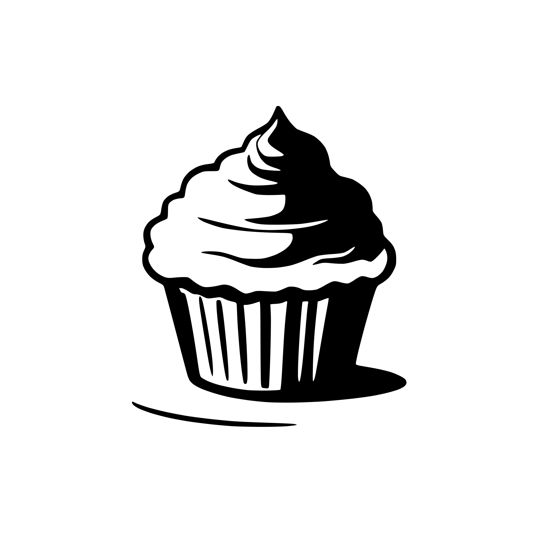 AI-generated SVG of a outline of a cupcake with nothing in the middle no details