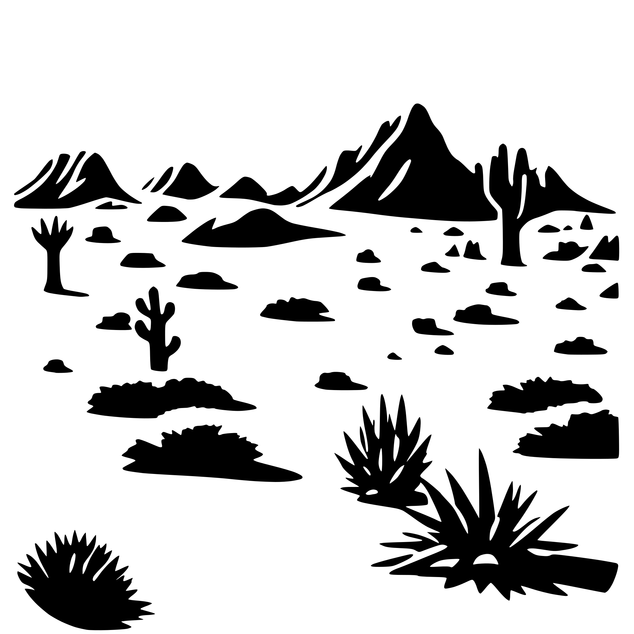 AI-generated SVG of a extreme hot sunny desert ecosystem including sunrise