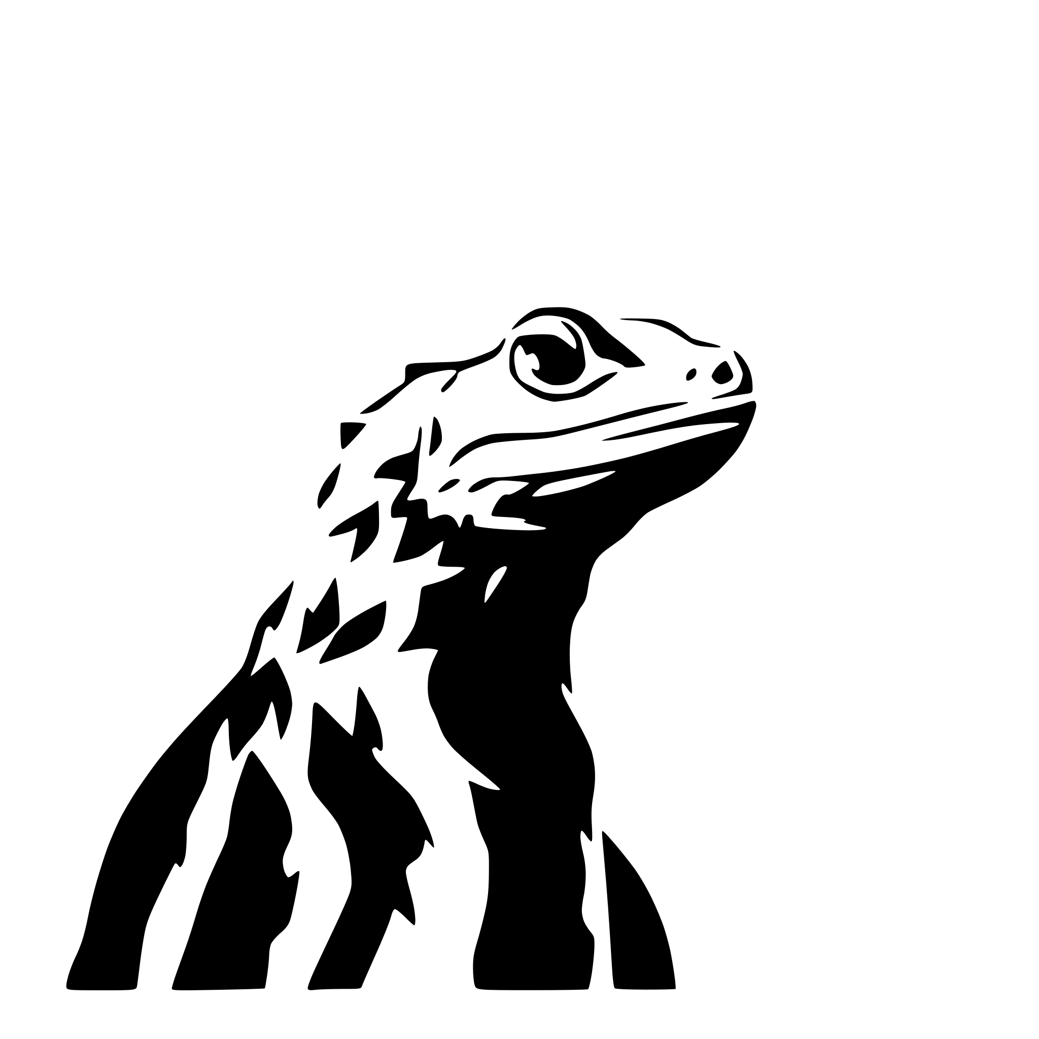 AI-generated SVG of a Bearded dragon, head,