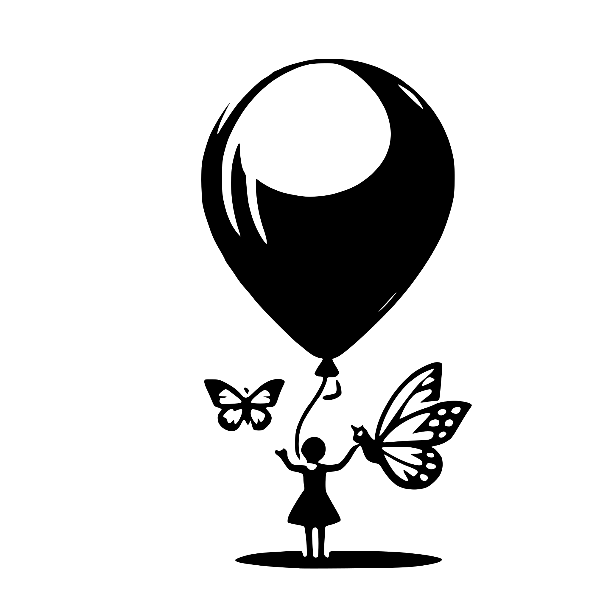 AI-generated SVG of 'butterfly with balloon'