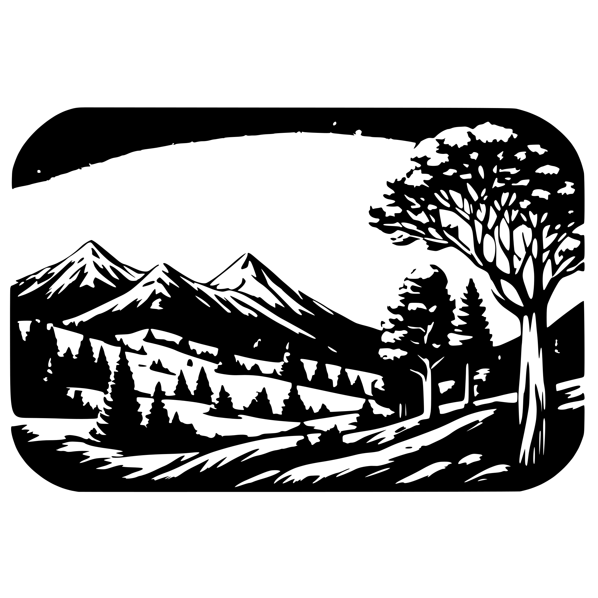 AI-generated SVG of 'mountain stars Trees night'