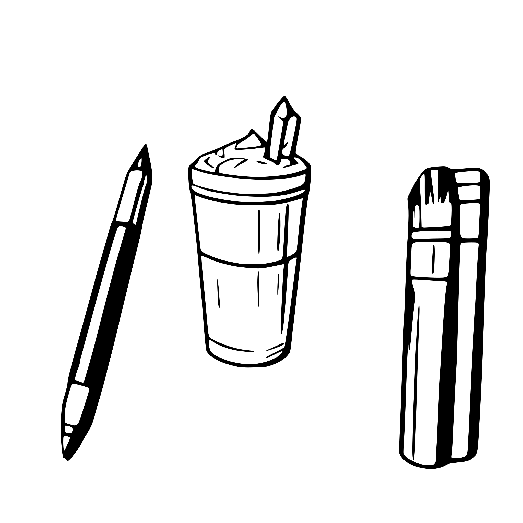 AI-generated SVG of a pens and brushes, artistic