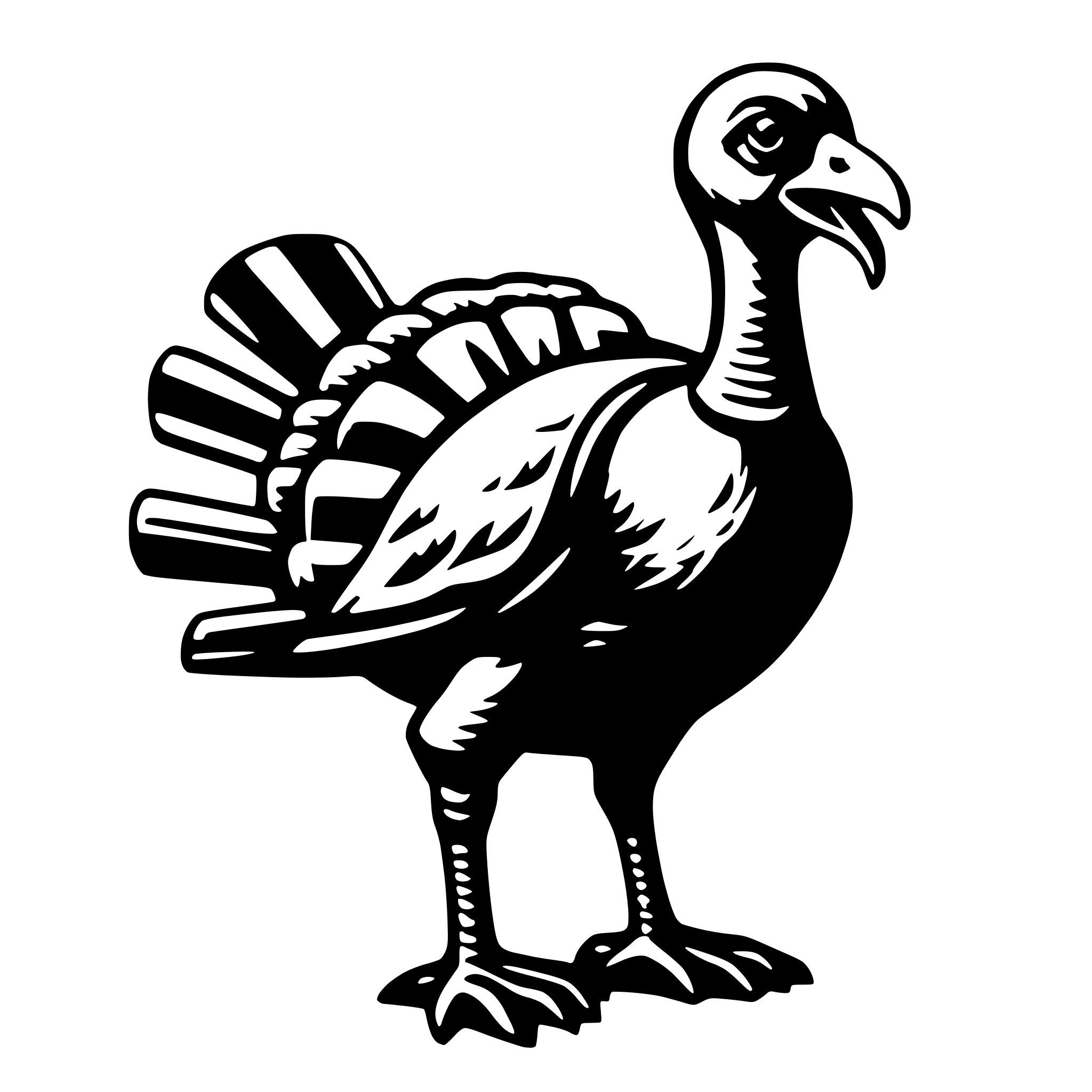 AI-generated SVG of 'turkey with X on chest'