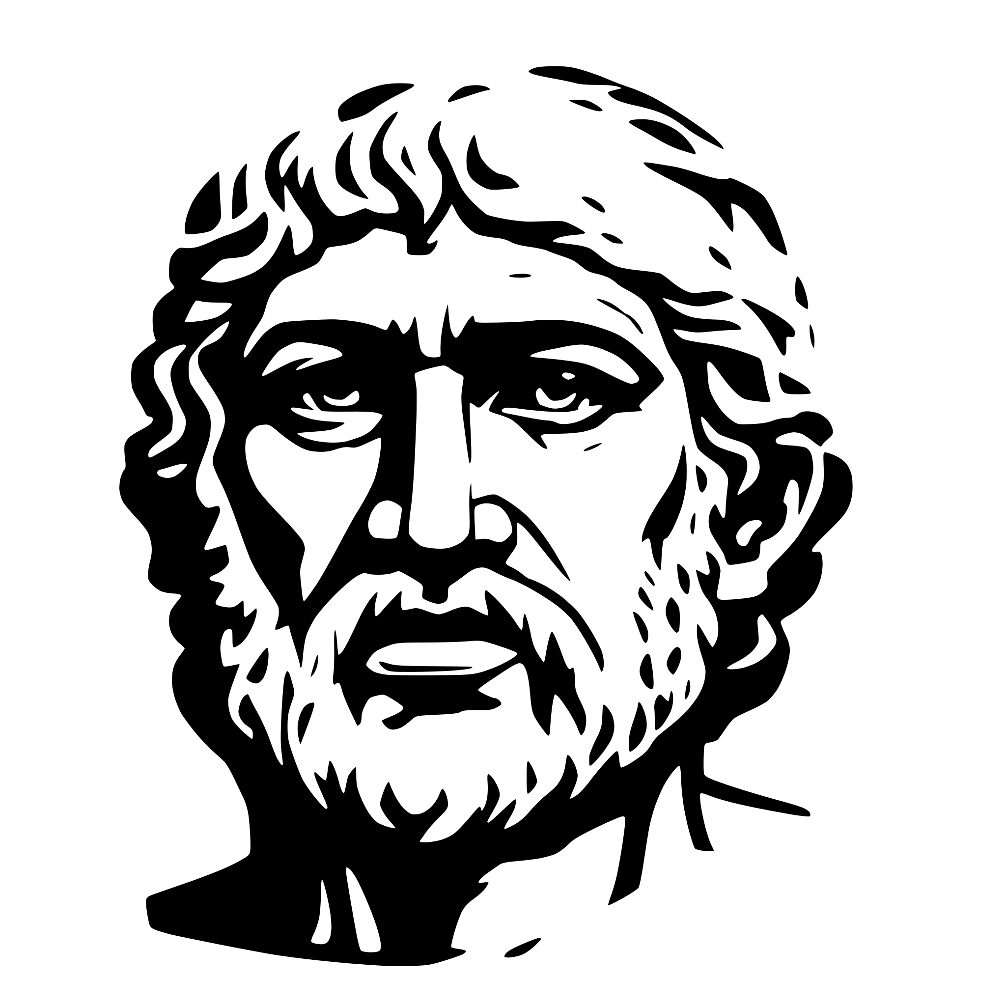 AI-generated SVG of a create demosthenes greek face
