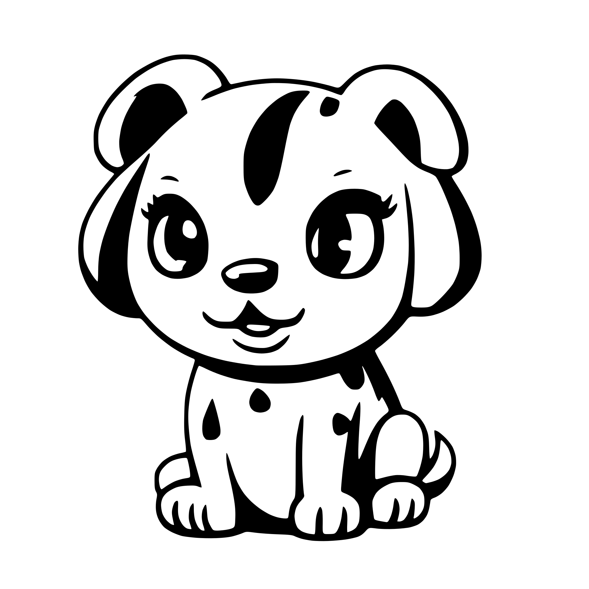 AI-generated SVG of a draw a dog with big sweetie eyes