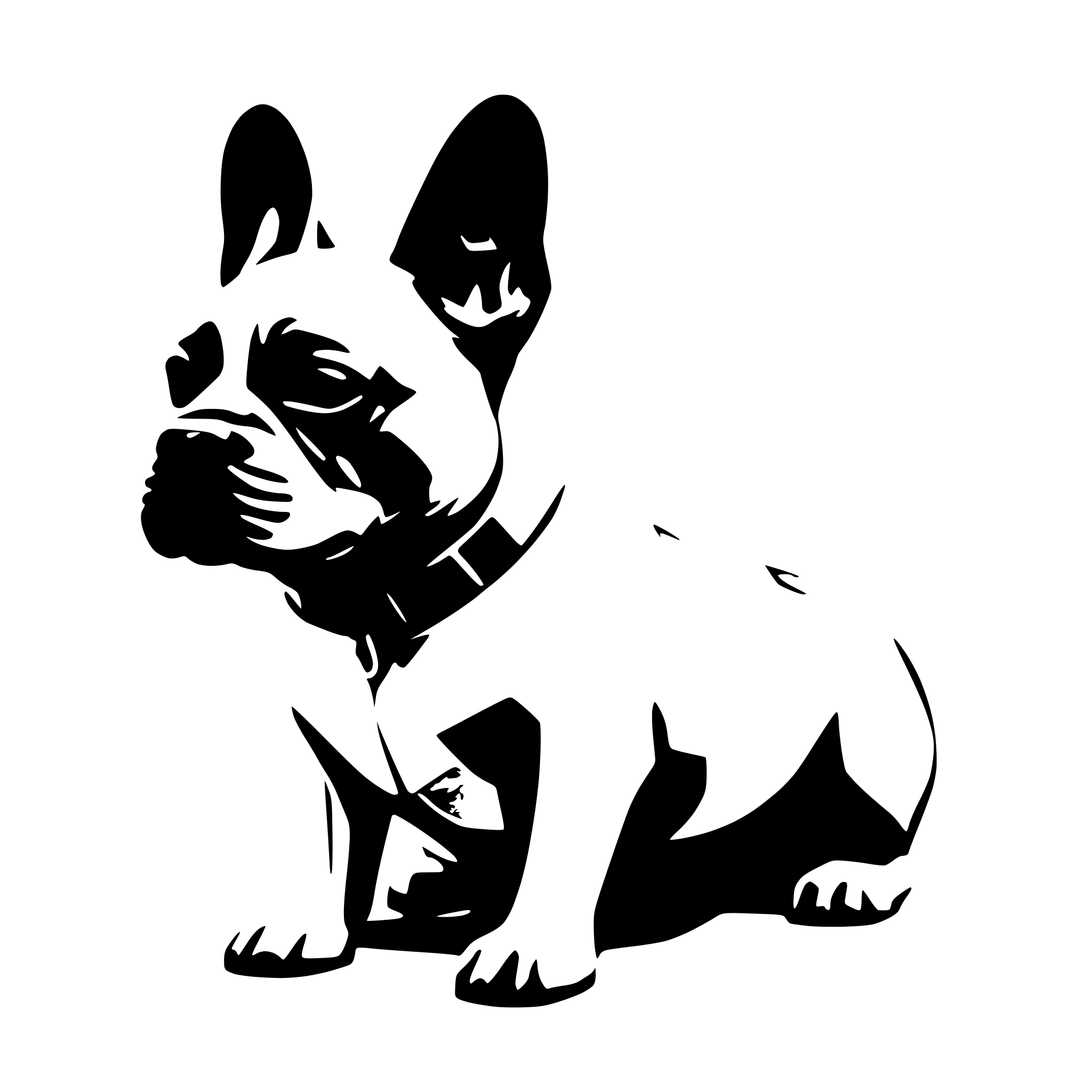 AI-generated SVG of 'French Bulldog low poly'
