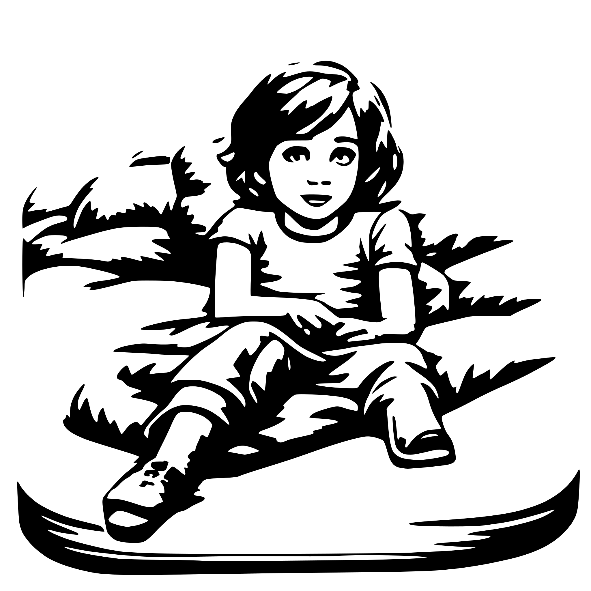 AI-generated SVG of 'kid laying on mattress'