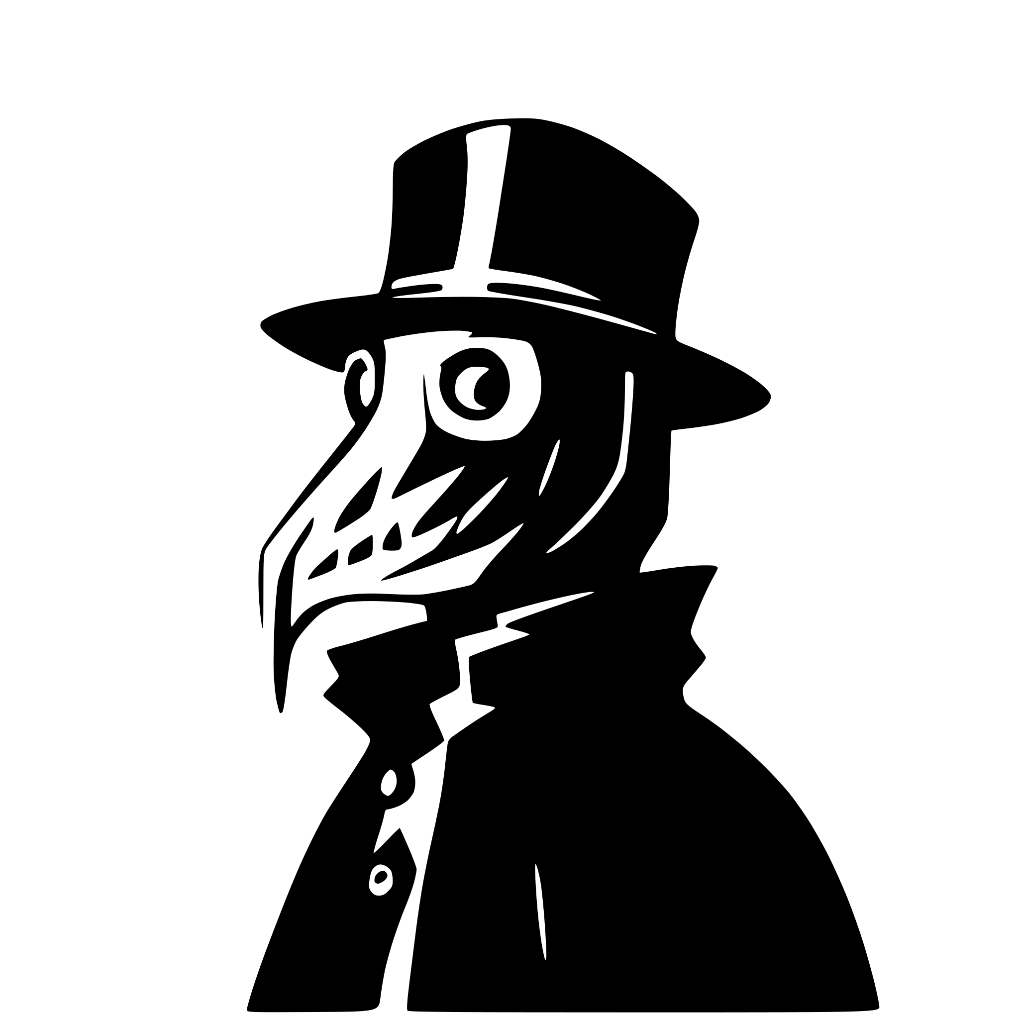AI-generated SVG of a plague doctor head silhouette