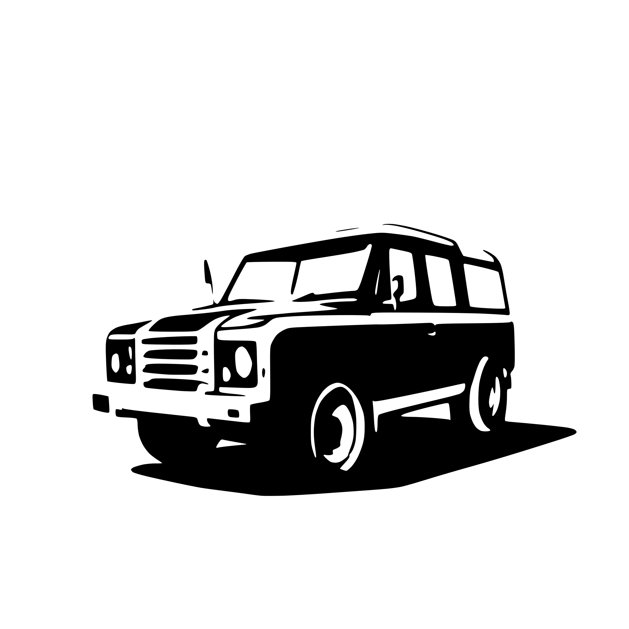 AI-generated SVG of a Defender 110 silhouette side profile