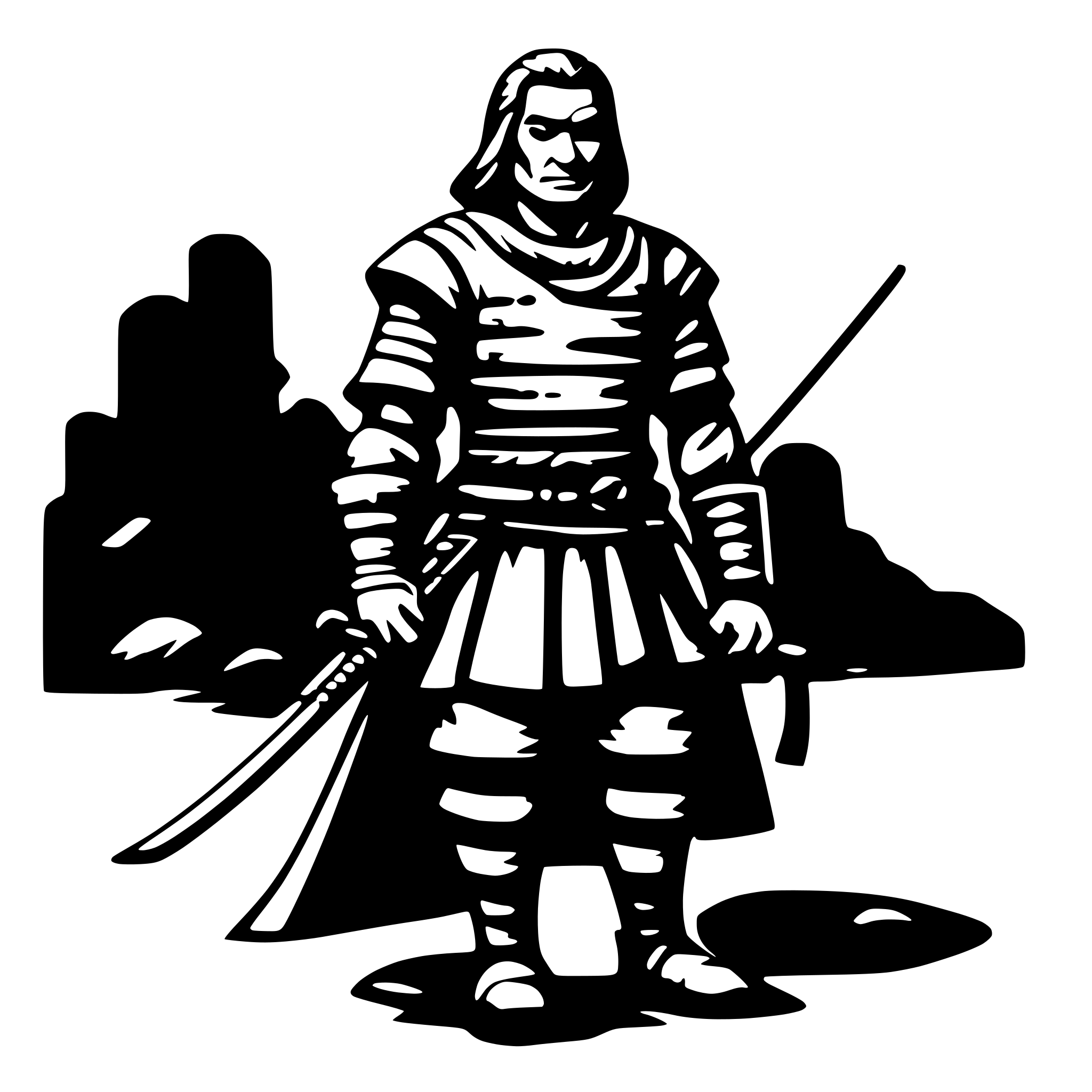 AI-generated SVG of a old samurai