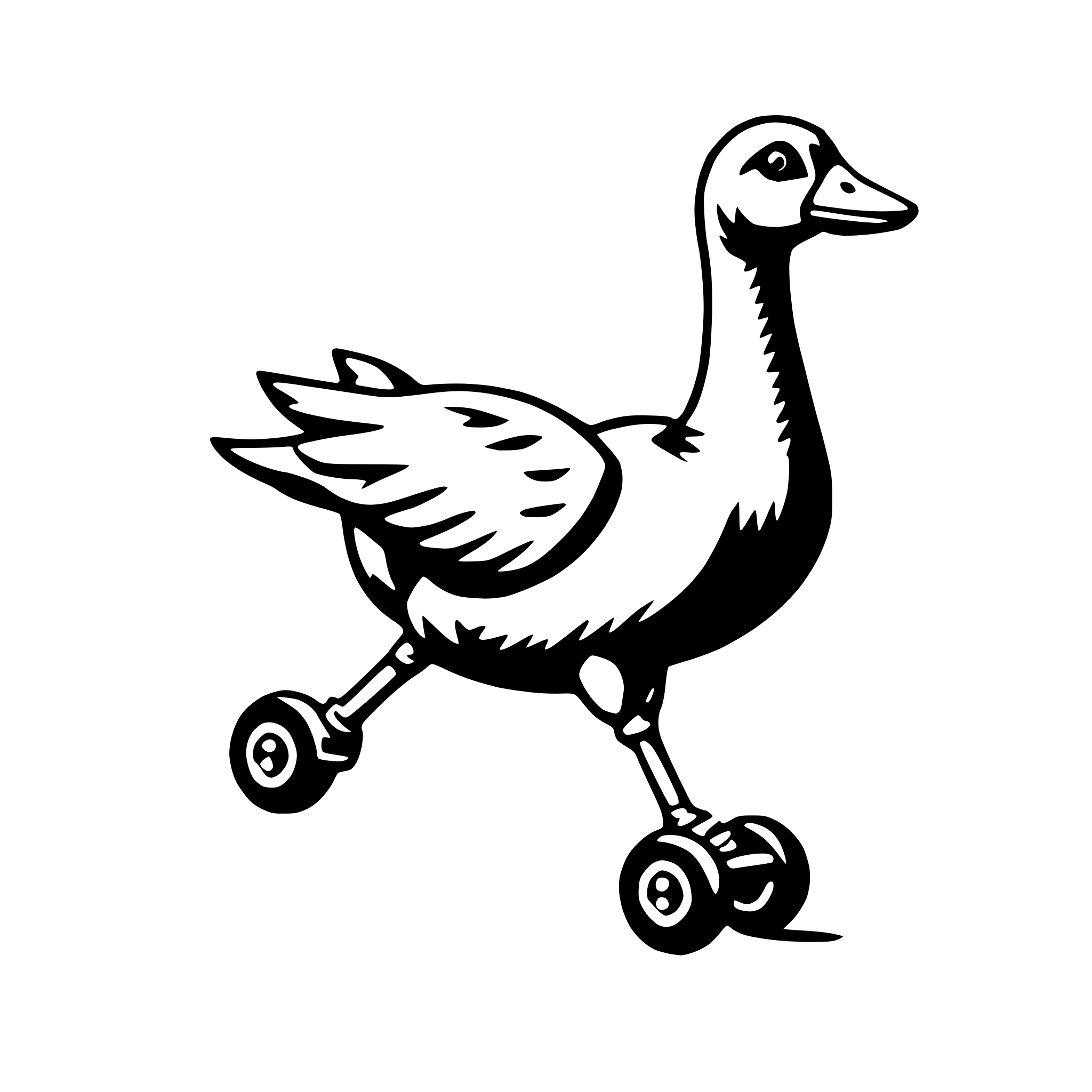 AI-generated SVG of 'goose on rollerblades'