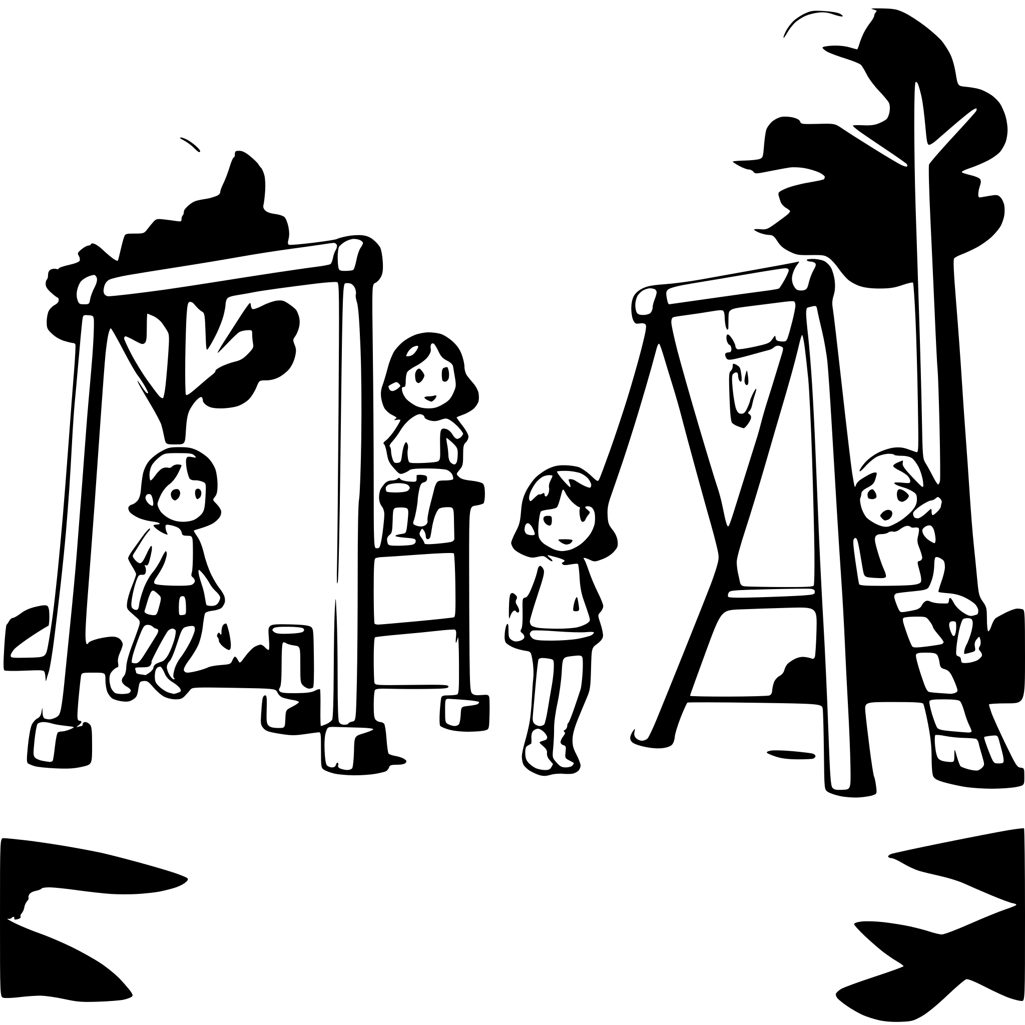 AI-generated SVG of a many Children playing on a playground
