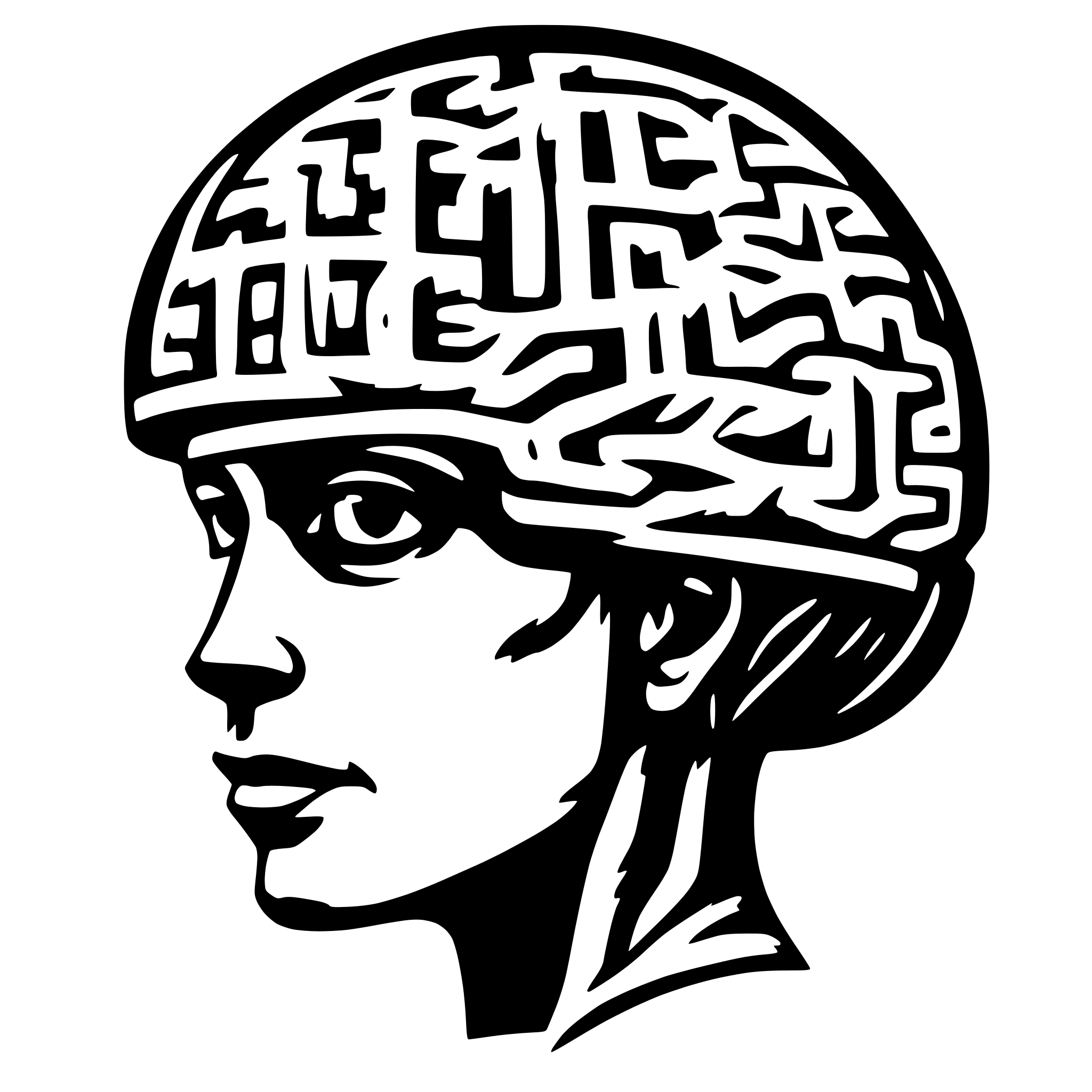 AI-generated SVG of a World within a brain