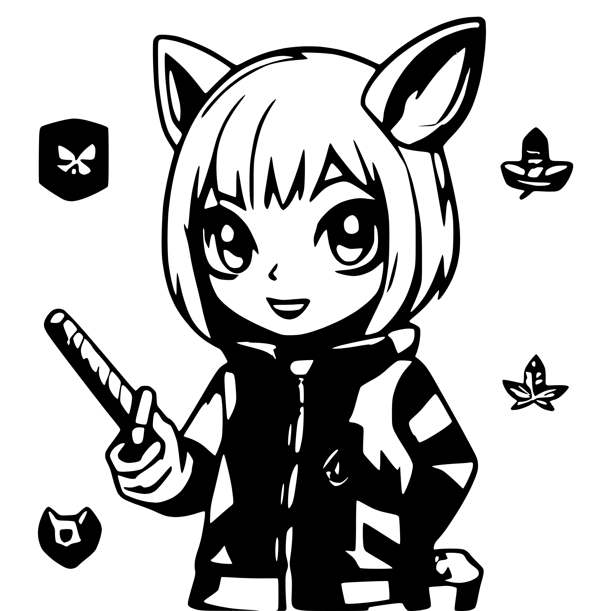 AI-generated SVG of a dogpool and deadpool high detail