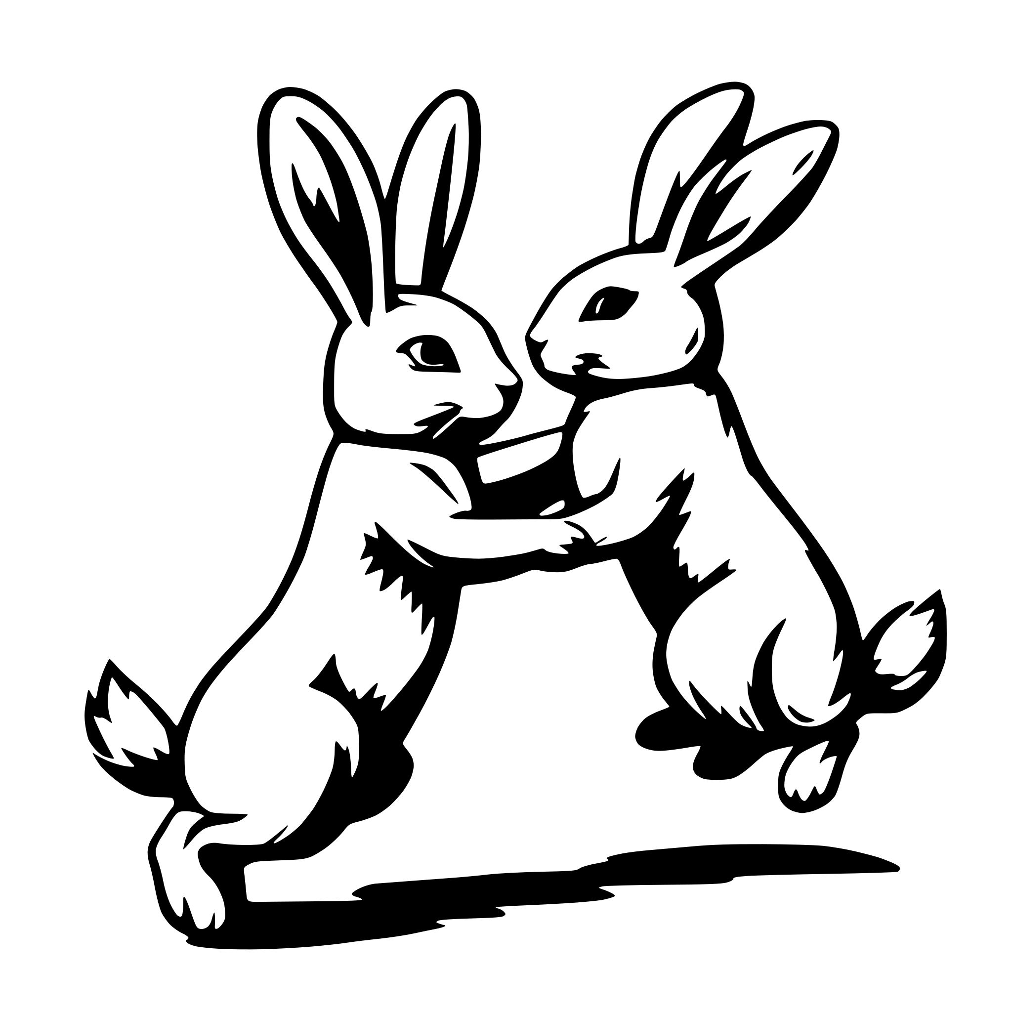 AI-generated SVG of 'rabbit jumping each other'