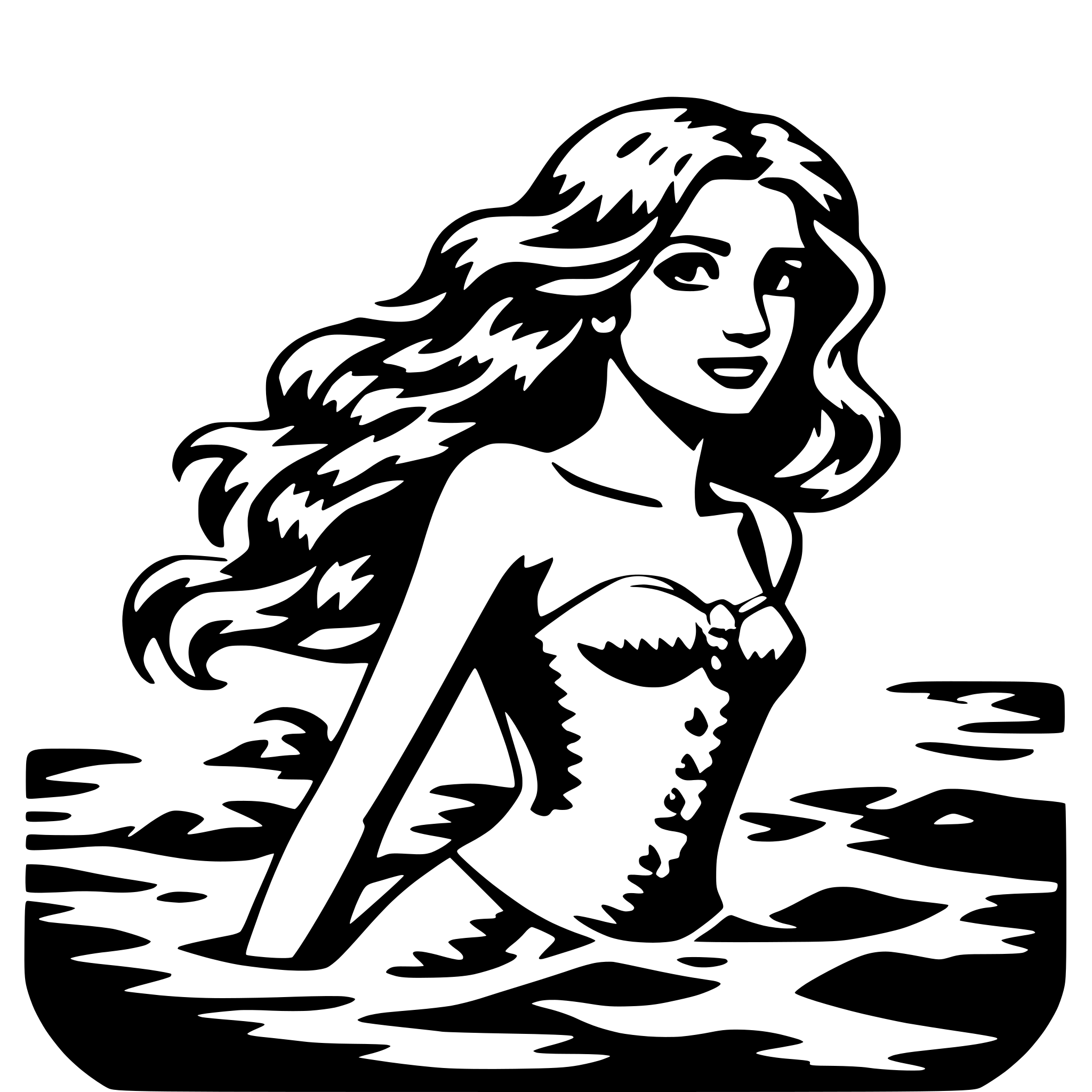 AI-generated SVG of 'mermaid and waves'