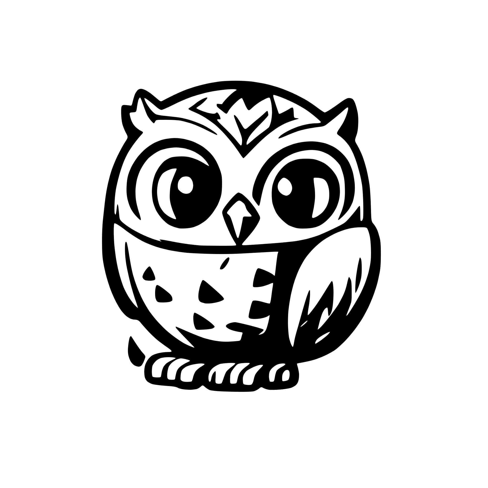 AI-generated SVG of a OWL funny sticker