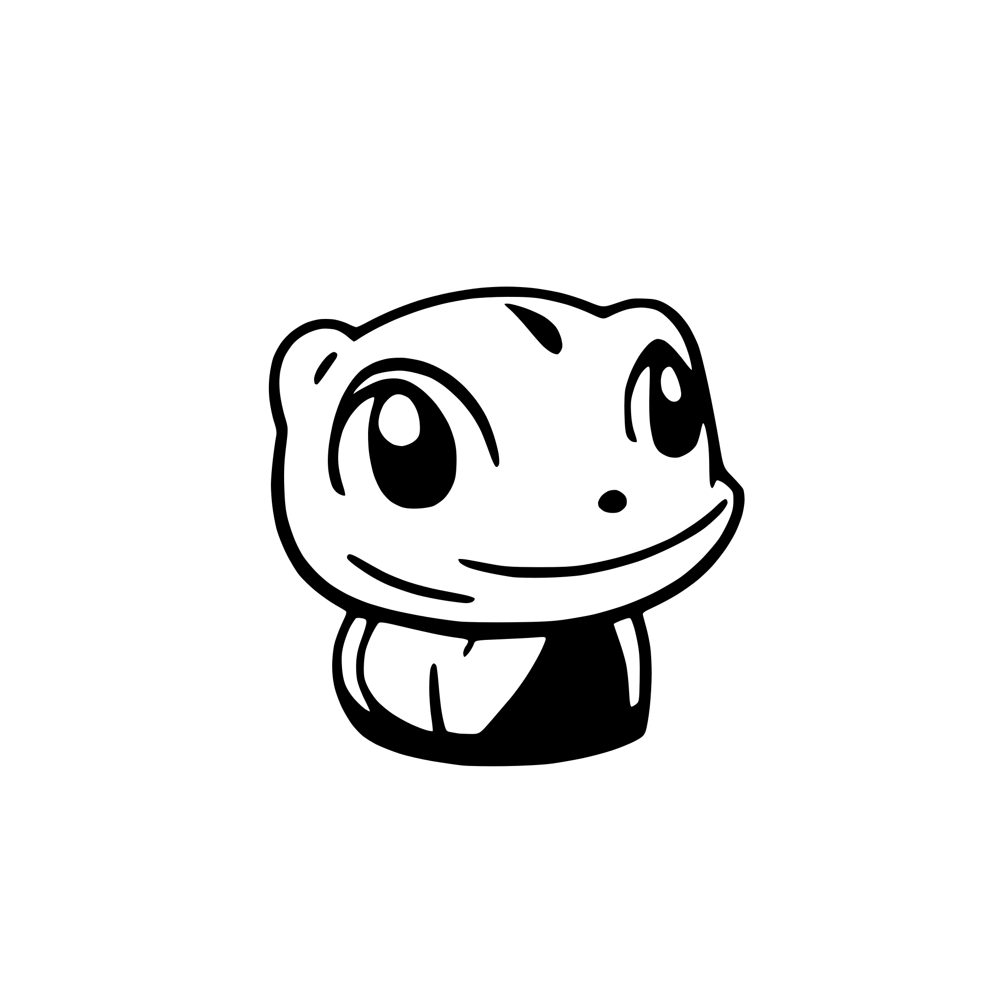 AI-generated SVG of a side profile of a frog
