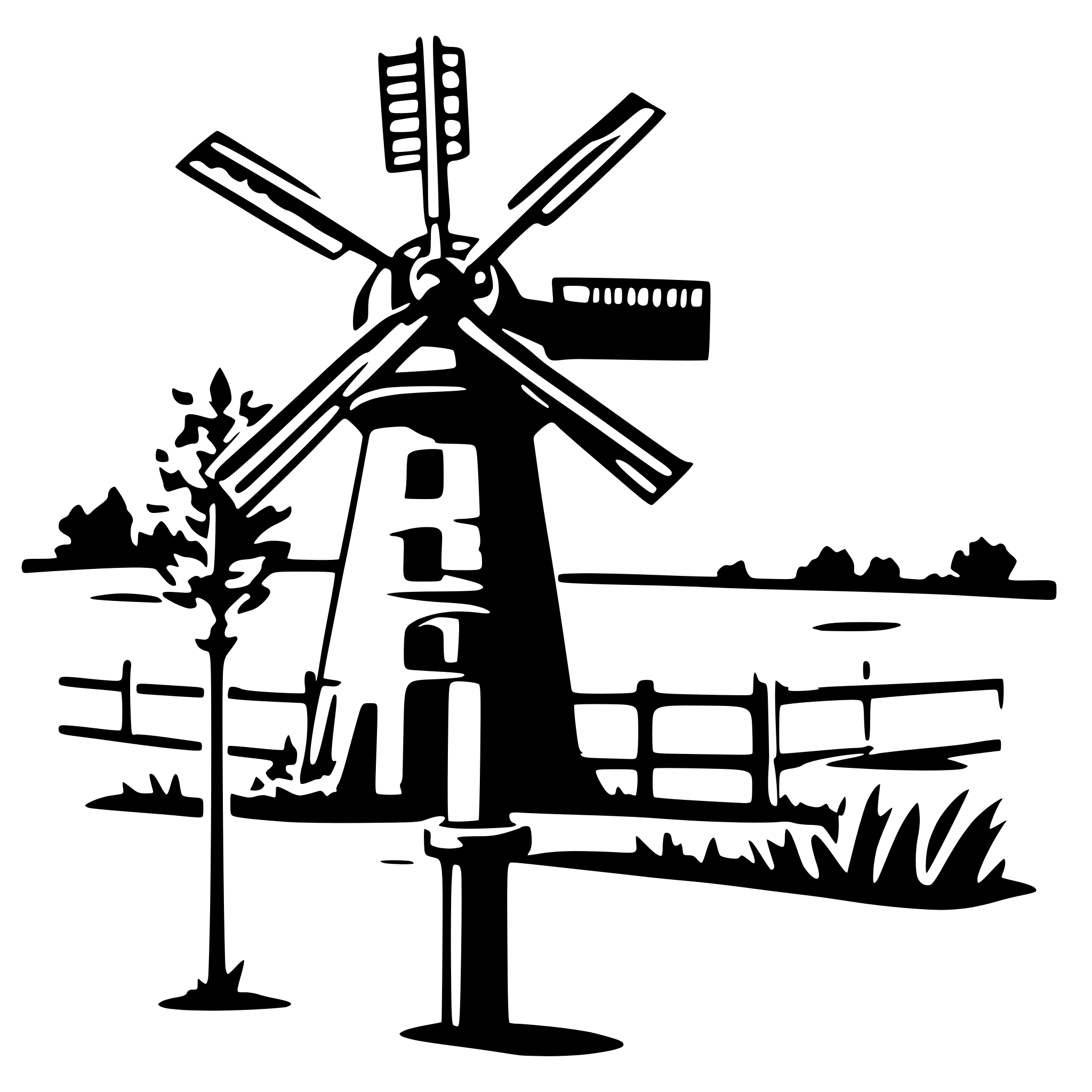 AI-generated SVG of a metal wind pump on farm