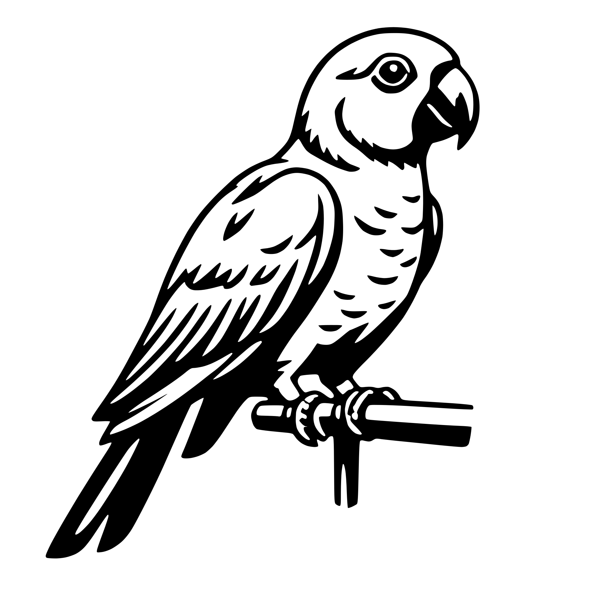 AI-generated SVG of a parrot