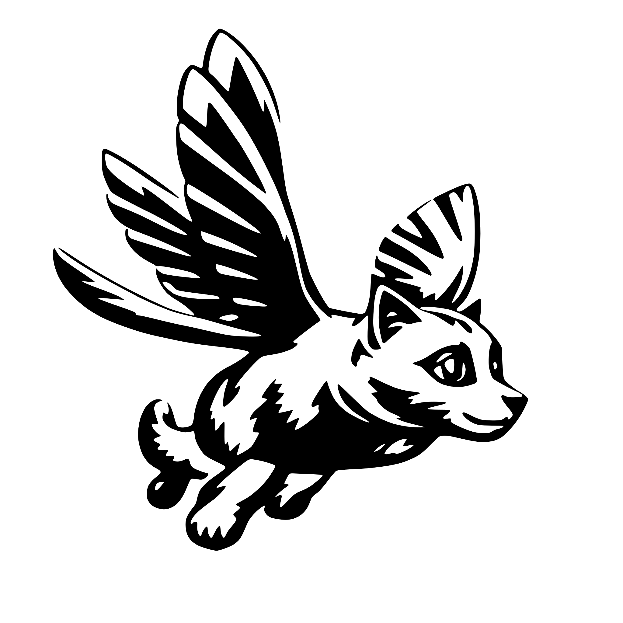 AI-generated SVG of 'A cat that is flying'