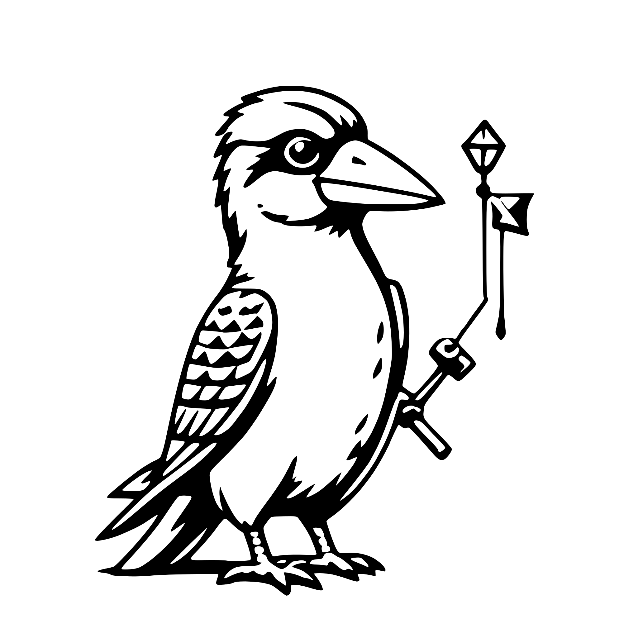 AI-generated SVG of 'kookaburra with kite'