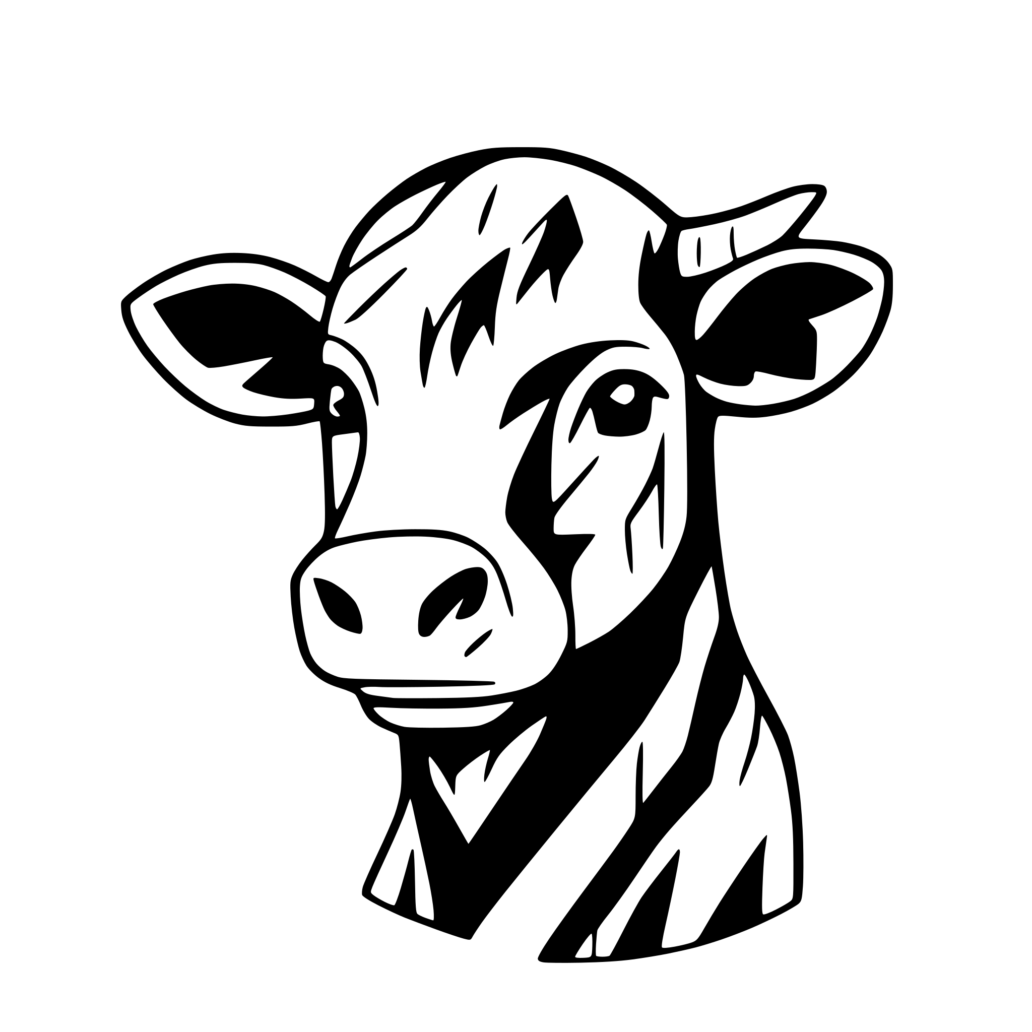AI-generated SVG of 'head cow'