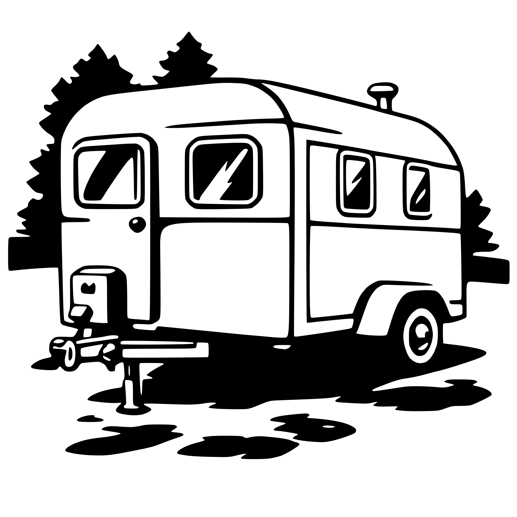 AI-generated SVG of a caravan